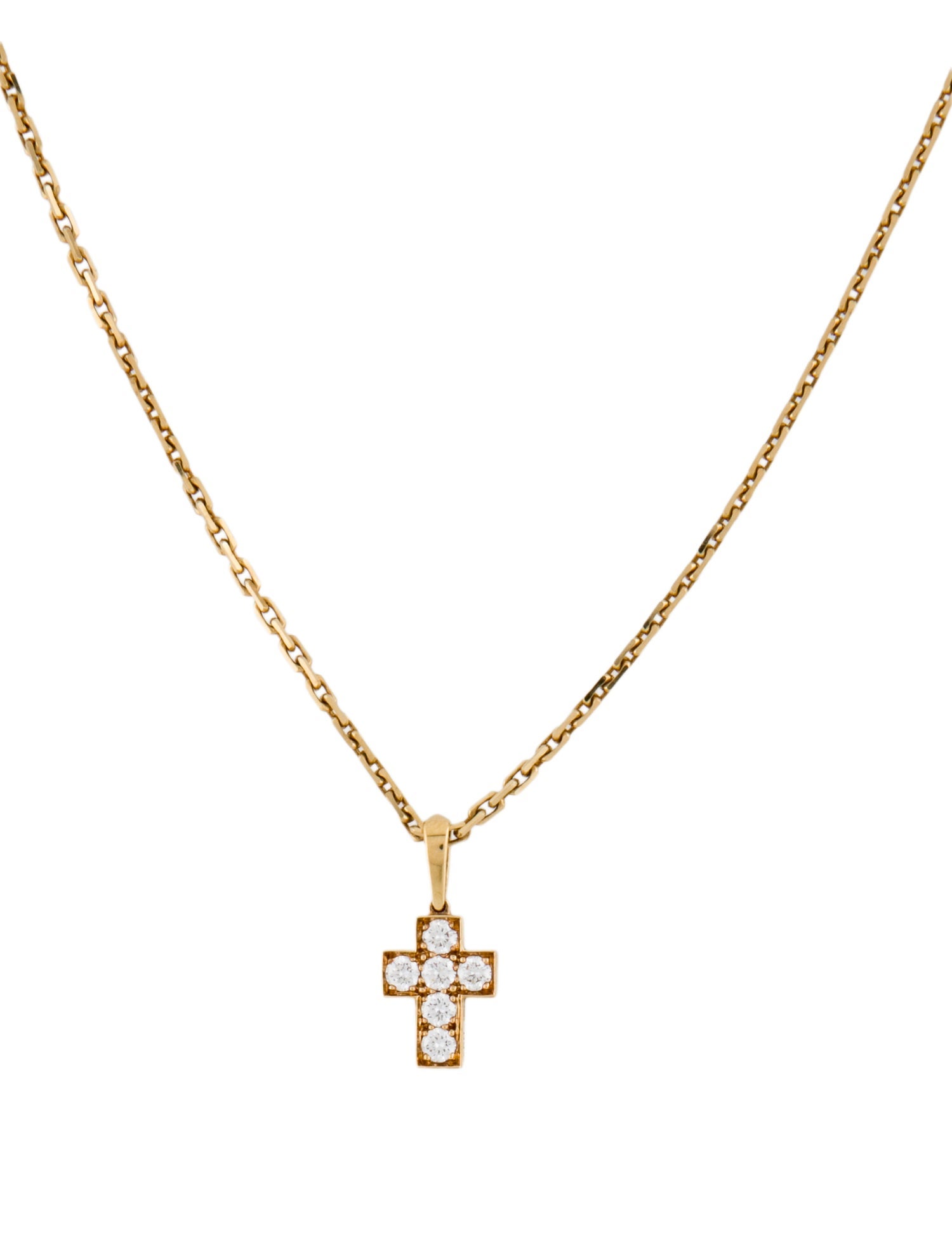 Cartier Vintage Diamond Cross Pendant Necklace