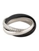 Cartier Ceramic Trinity Ring, Small Model, Half-Pavéd