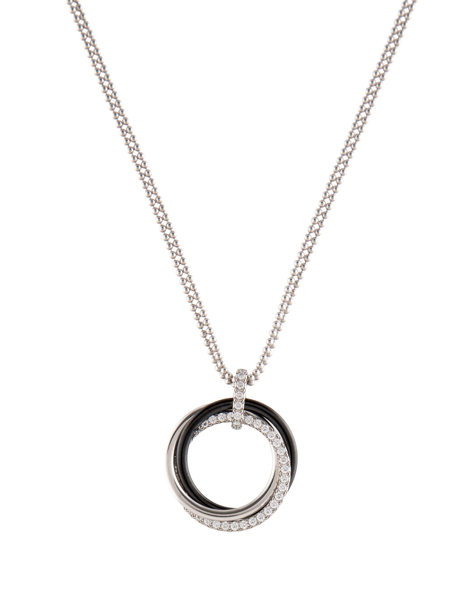 Cartier Diamond & Ceramic Trinity Pendant Necklace