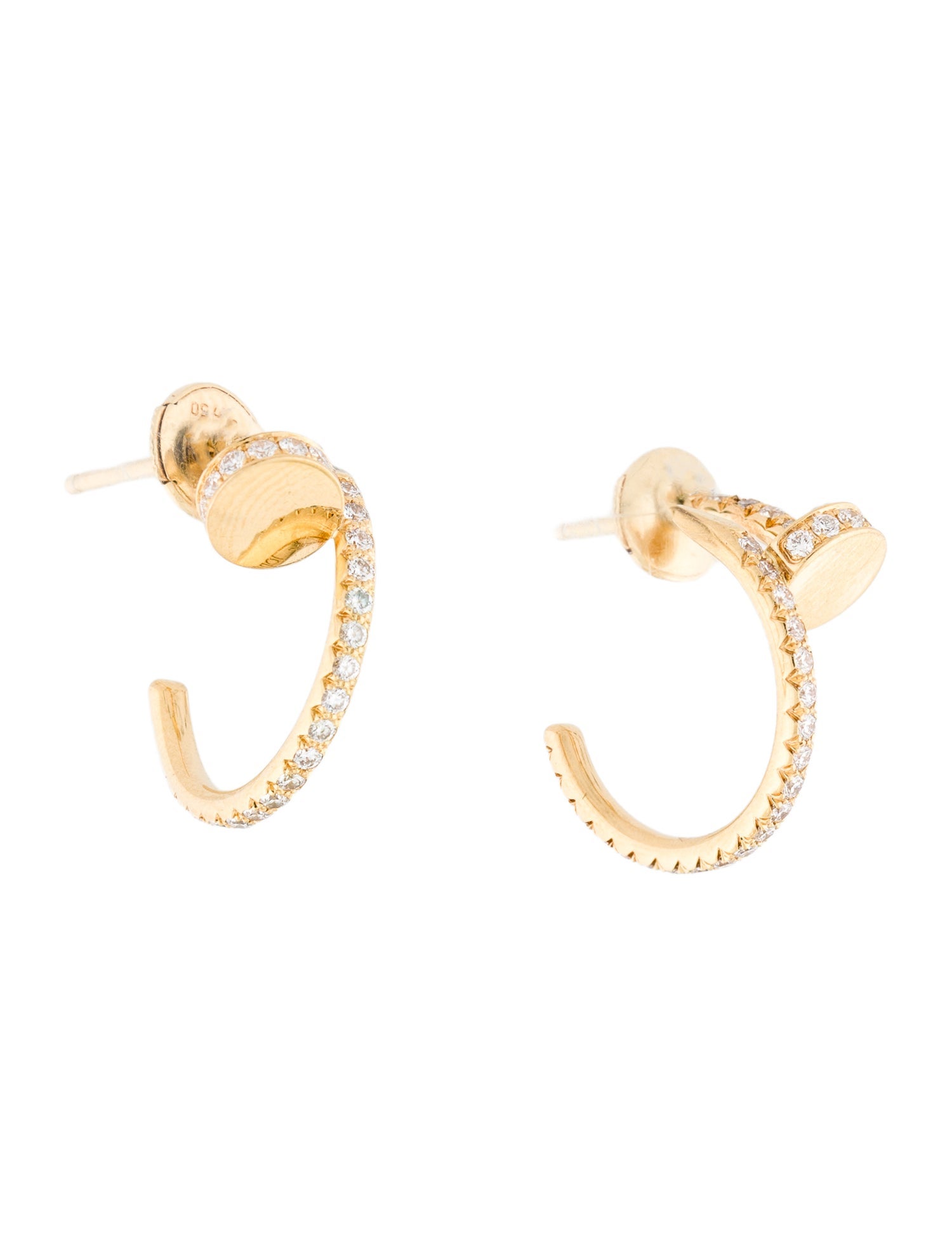 Cartier Juste un Clou Hoop Earrings, Small Model, Pavéd