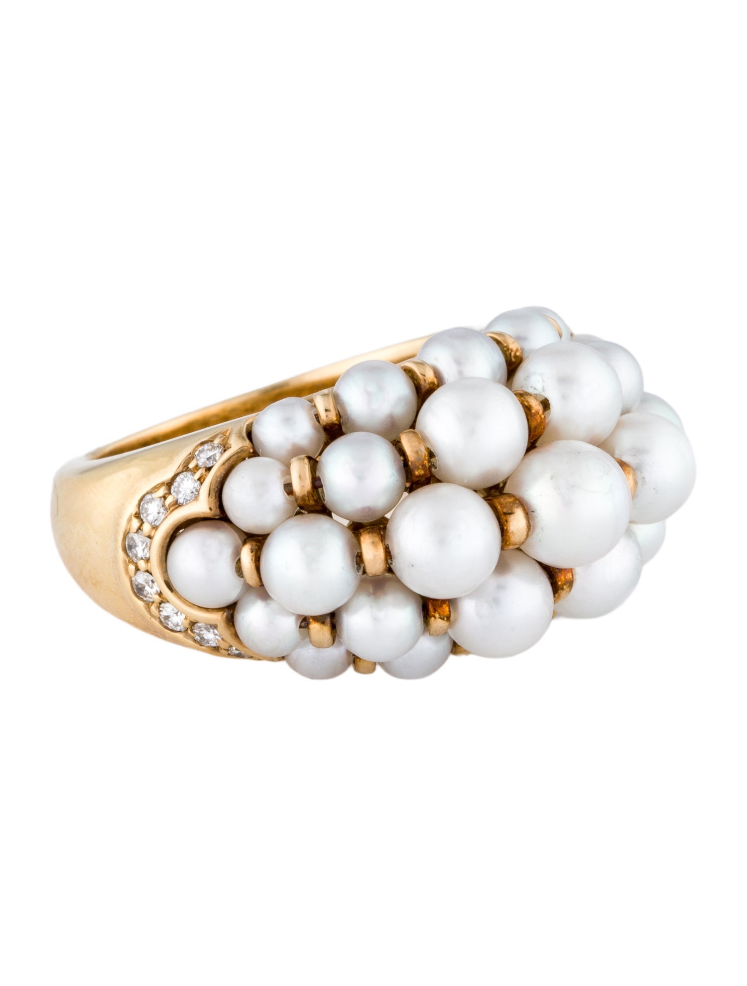 Cartier Vintage Pearl & Diamond Cocktail Ring
