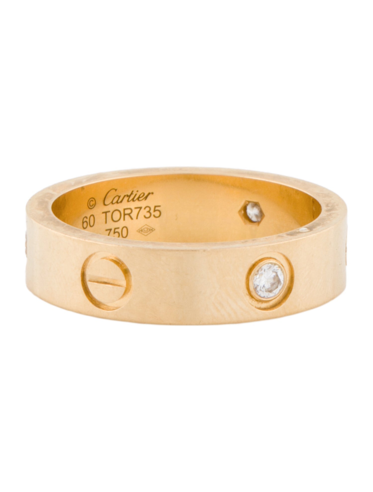 Cartier 3 Diamond LOVE Ring, Classic Model