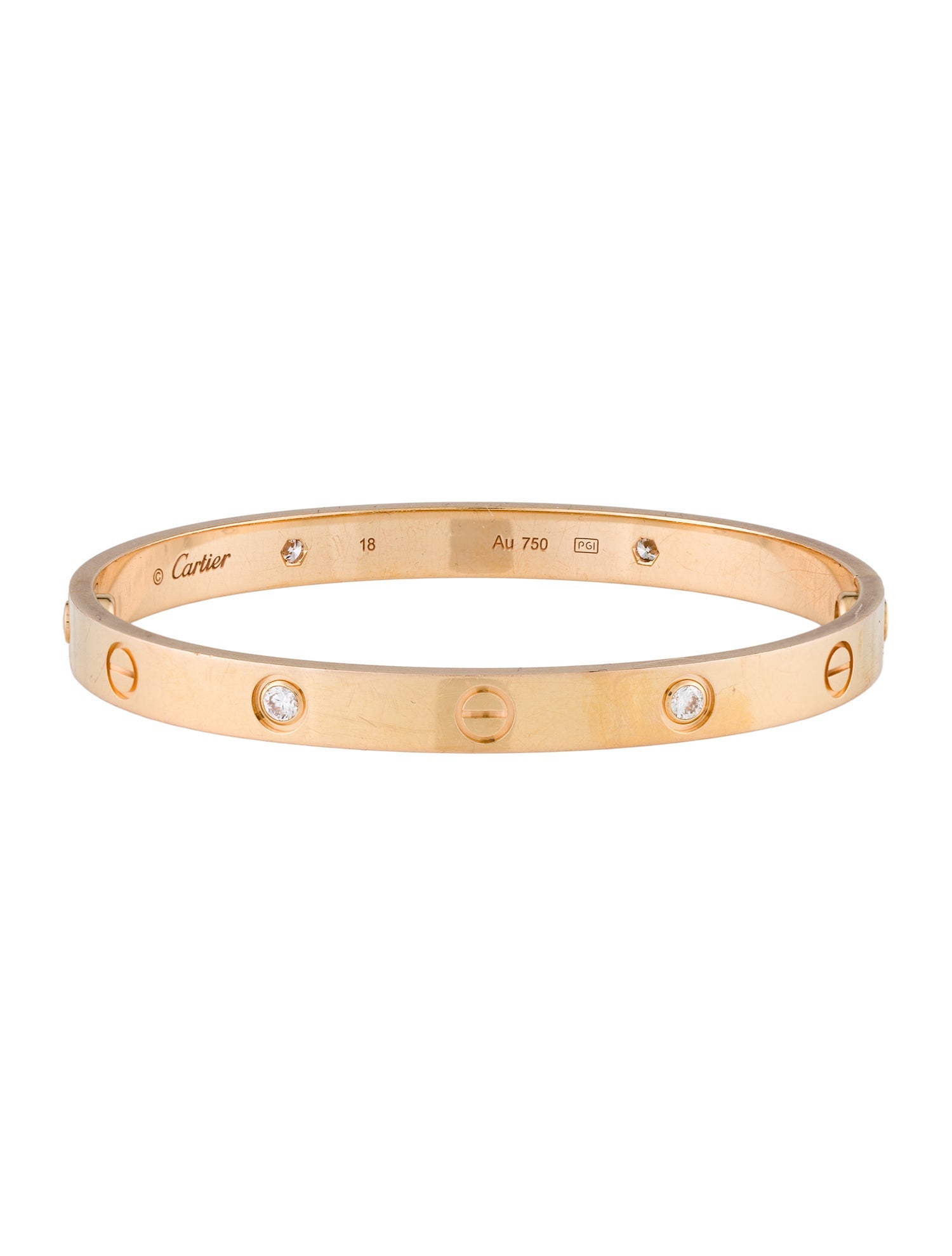 Cartier LOVE Bracelet, Classic Model, 4 Diamonds