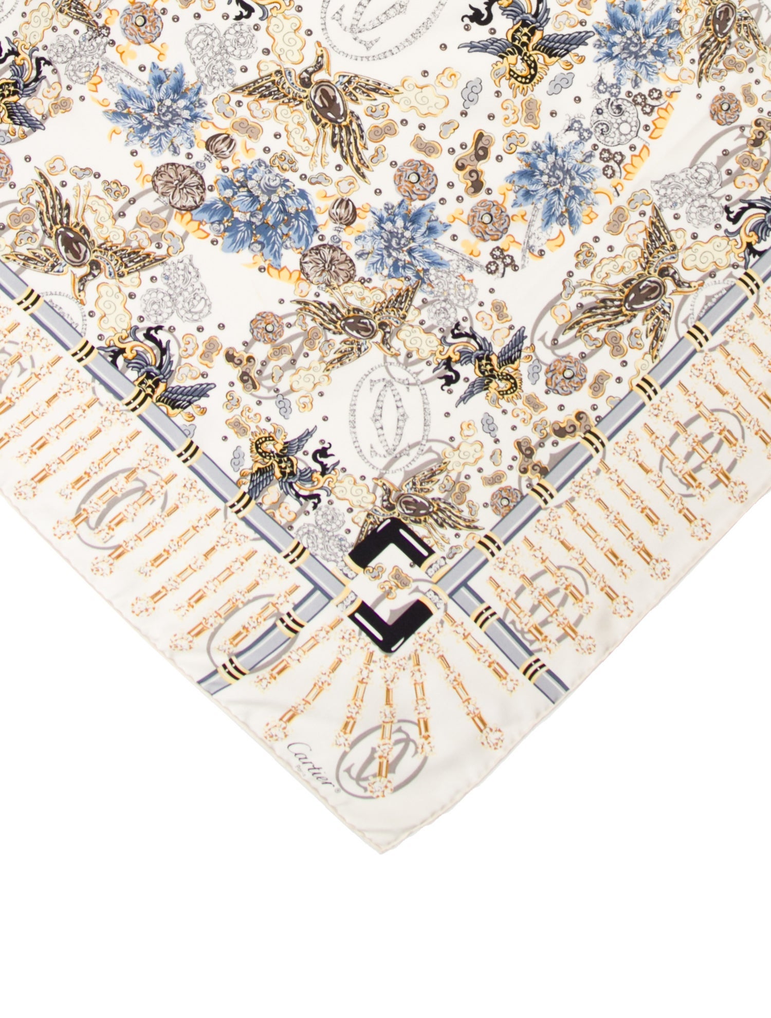 Cartier Silk Floral Print Scarf