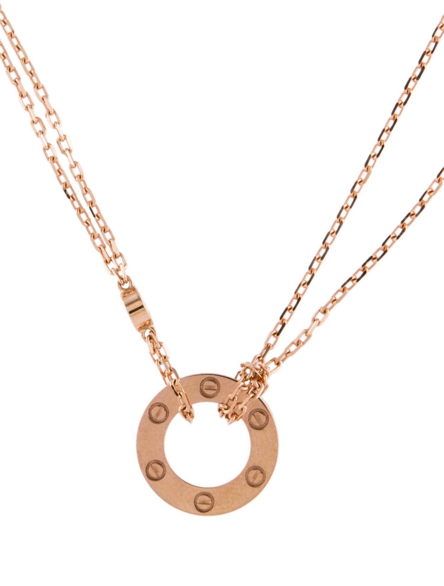 Cartier 2 Diamond LOVE Pendant Necklace