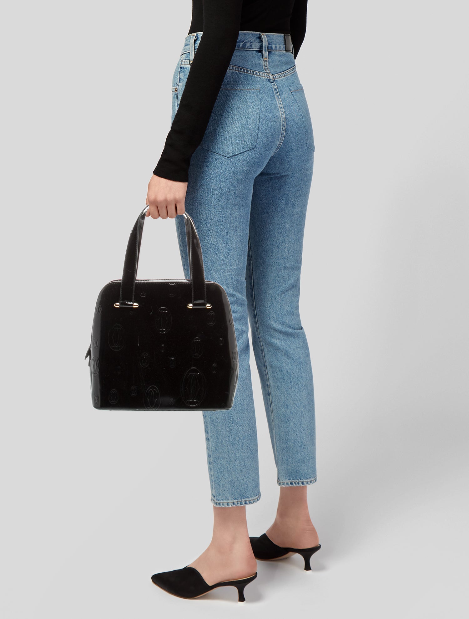 Cartier Patent Leather Top Handle Bag