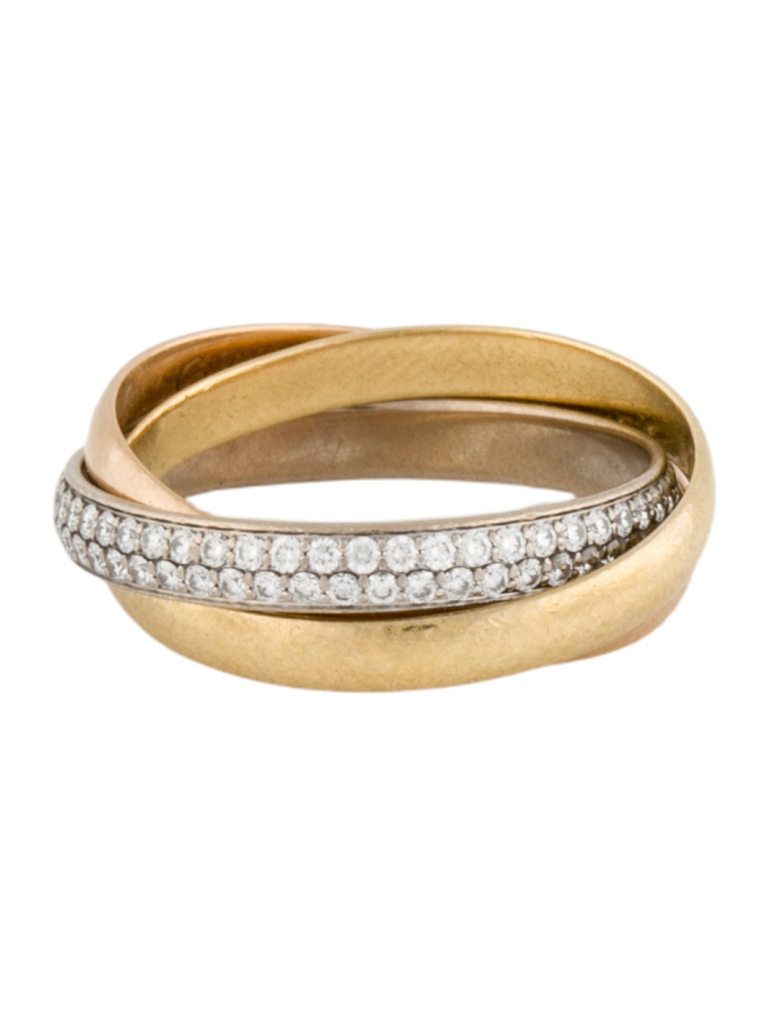 Cartier Trinity Ring, Small Model, Half-Paved Ring