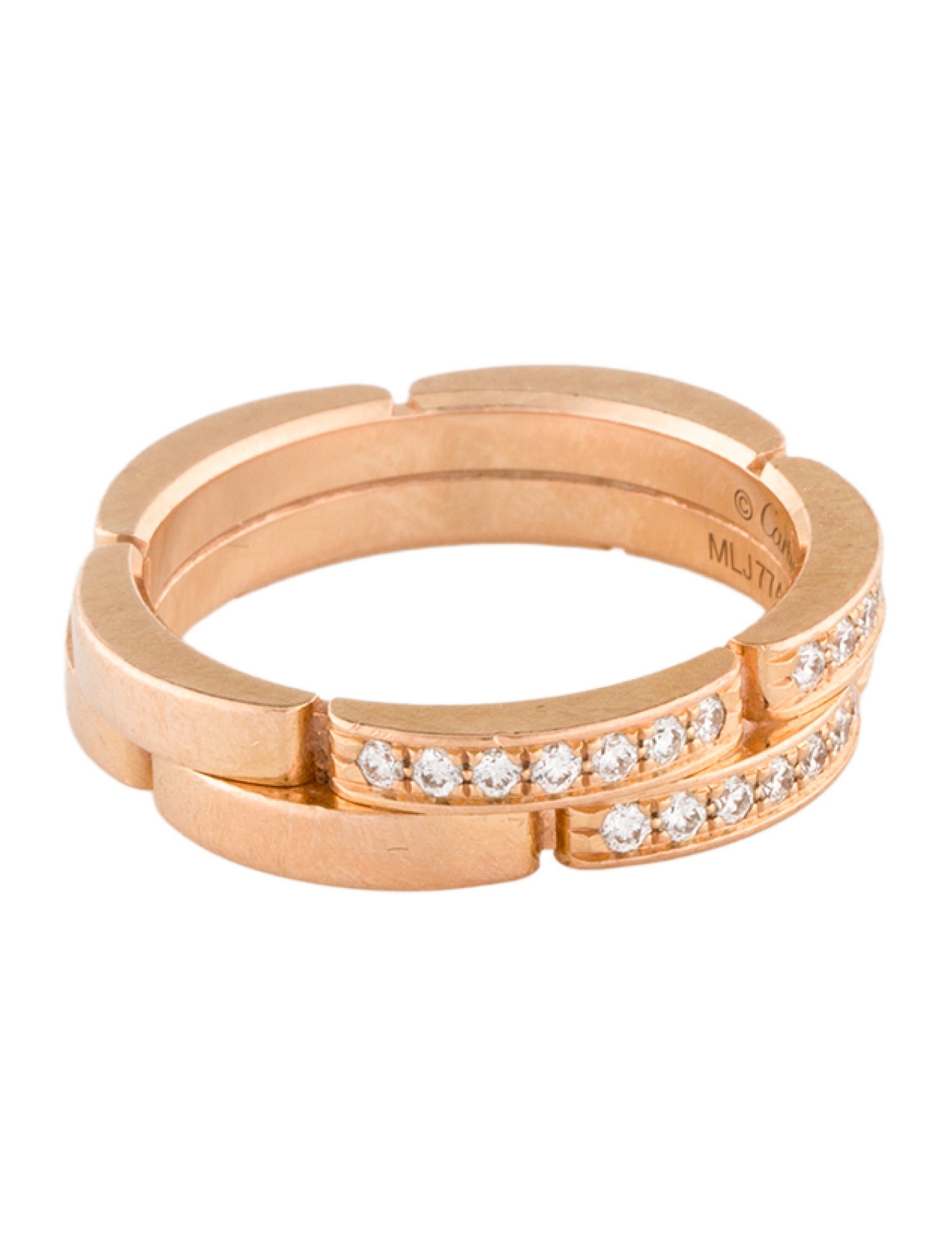 Cartier Mallion Panthere Wedding Band, Half Pavéd
