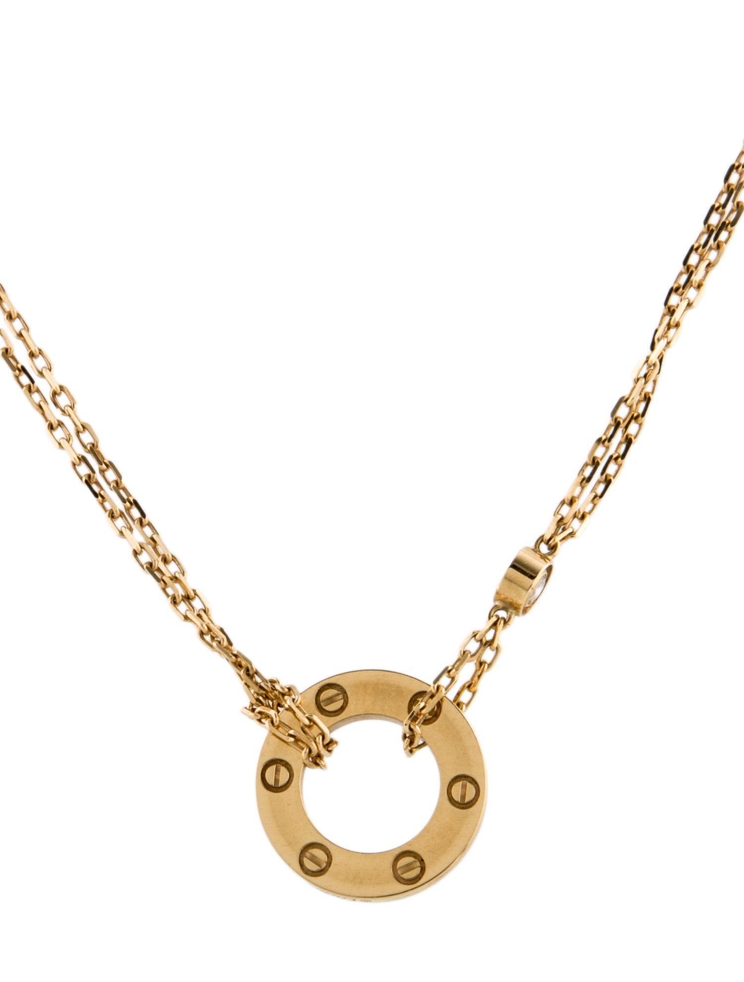 Cartier 2 Diamond LOVE Pendant Necklace