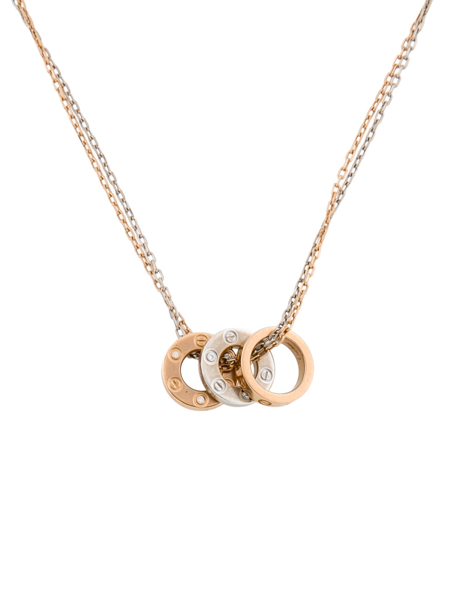 Cartier 6 Diamond LOVE Pendant Necklace