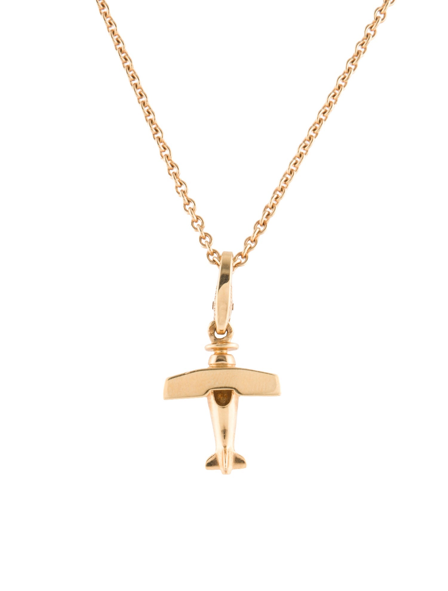 Cartier Vintage Airplane Charm Pendant Necklace