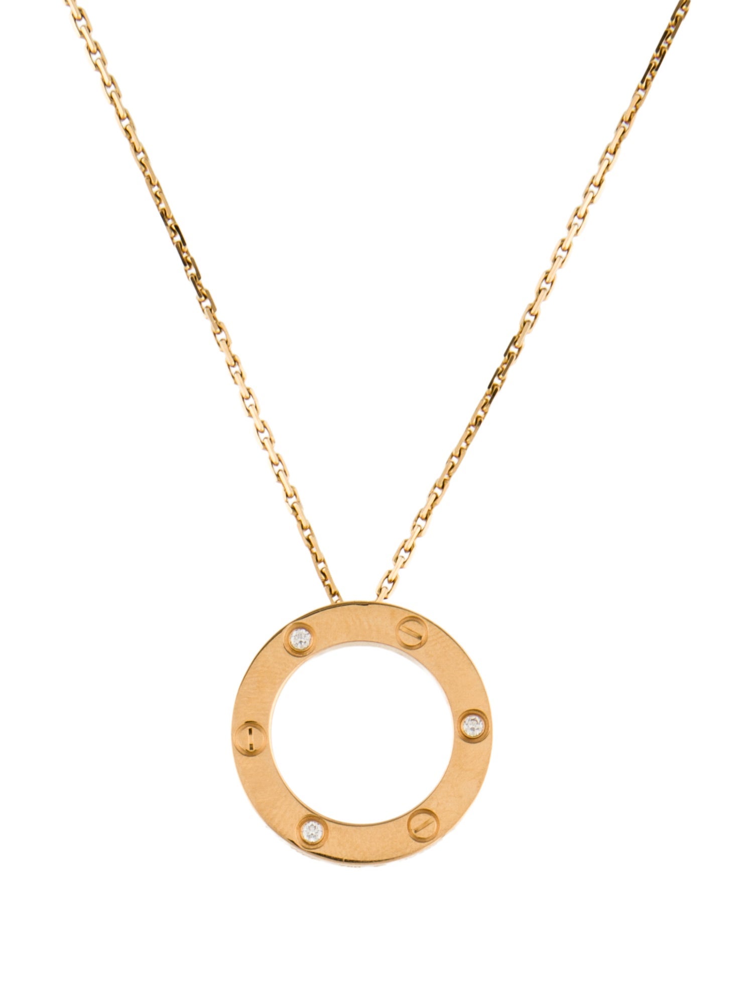 Cartier 3 Diamond LOVE Pendant Necklace