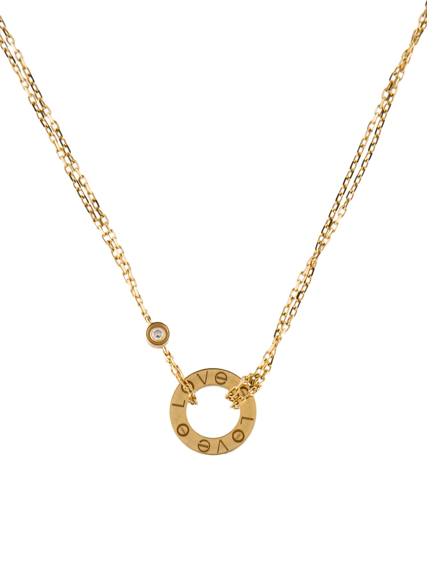 Cartier 2 Diamond LOVE Pendant Necklace