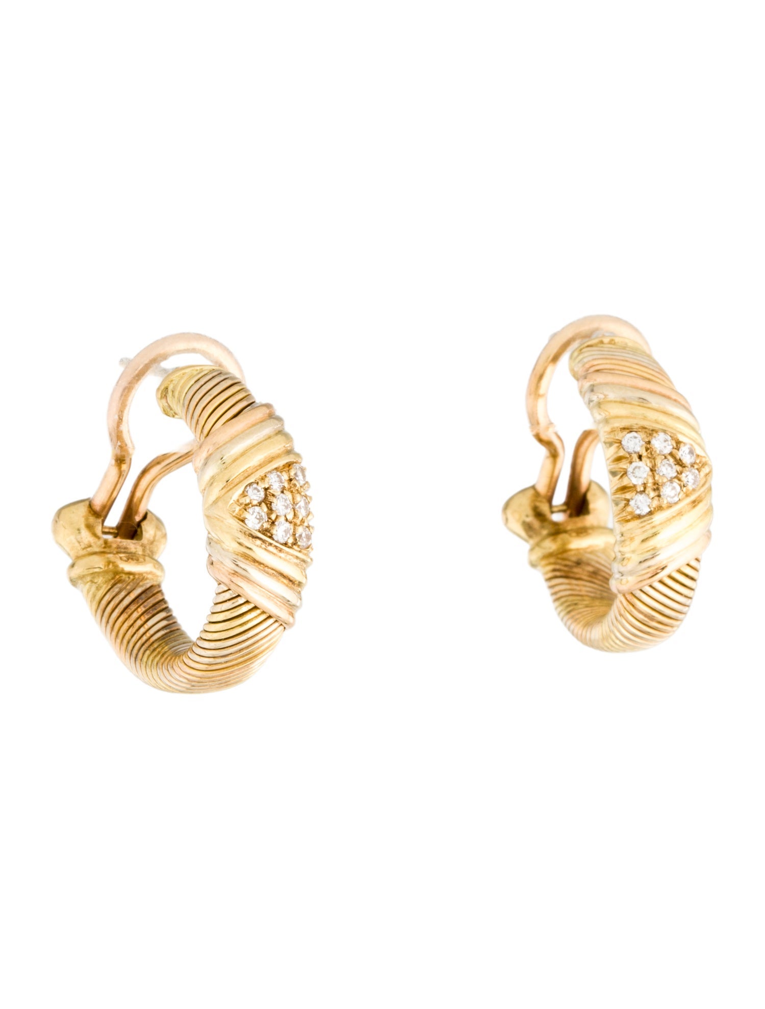 Cartier Vintage Diamond Trinity Hoop Earrings