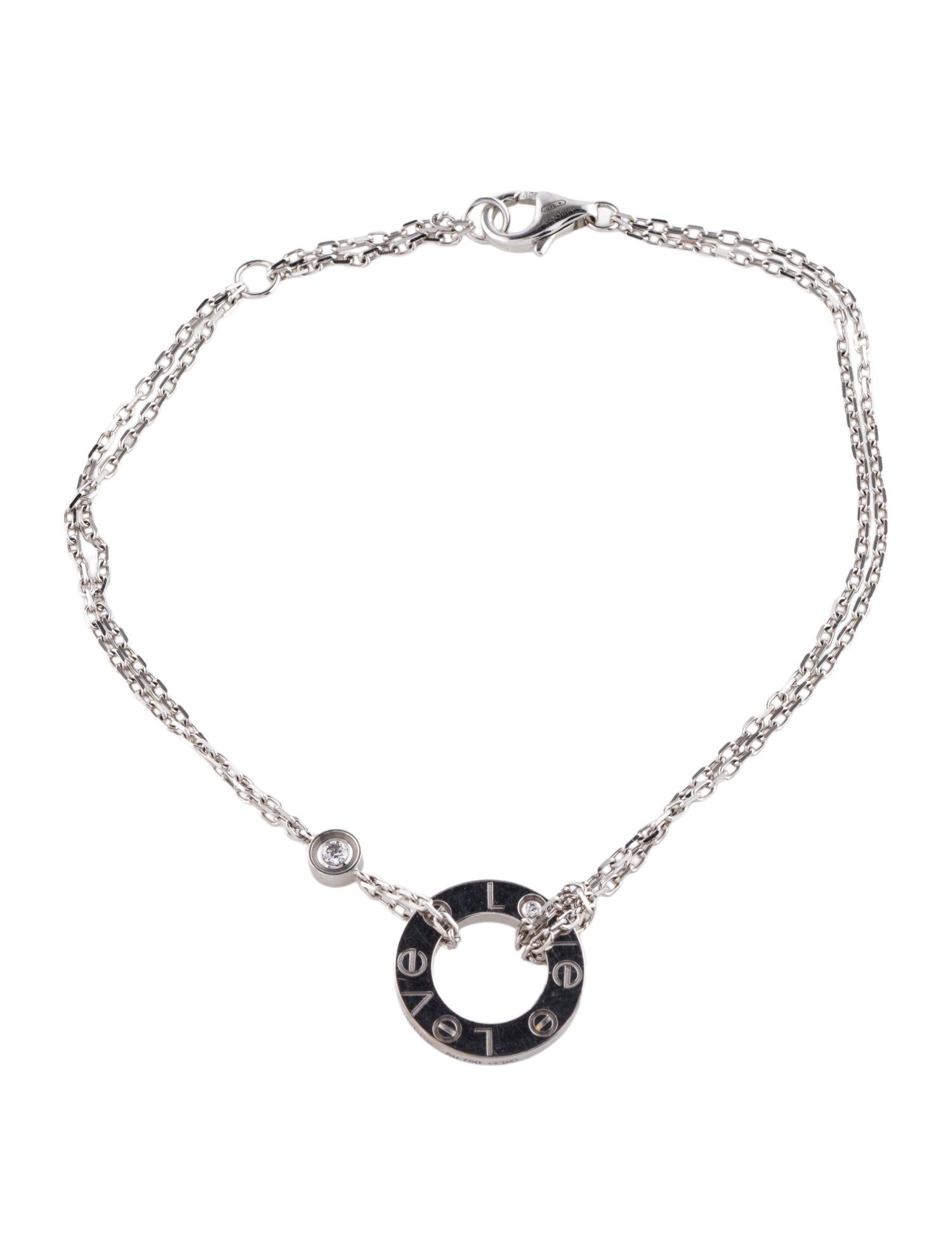 Cartier 2 Diamonds LOVE Bracelet, On Chain
