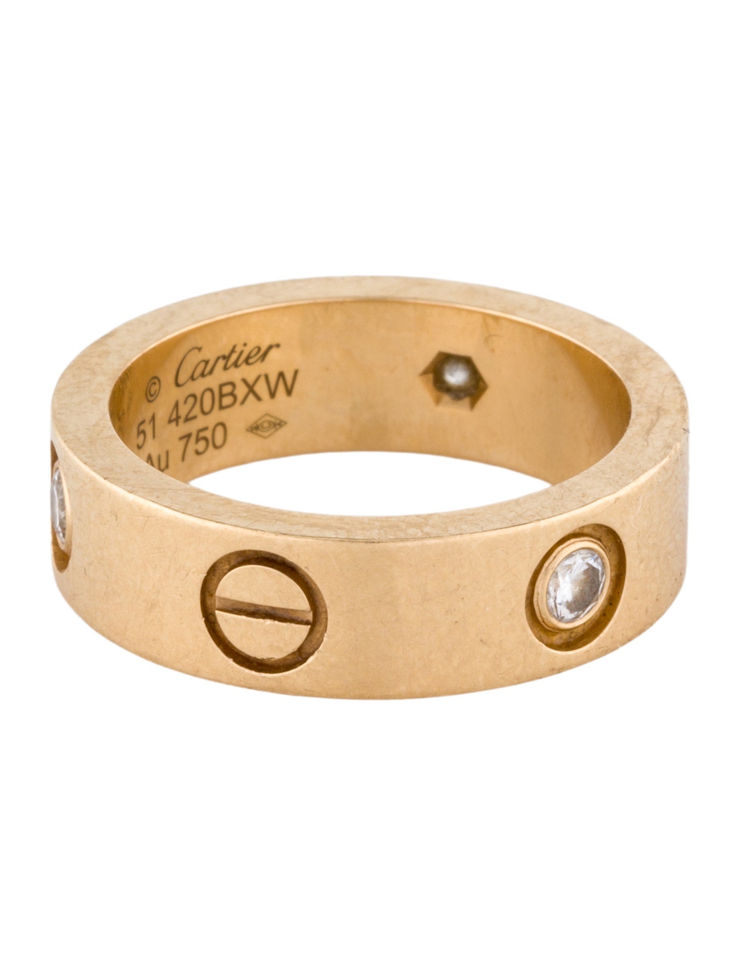 Cartier 3 Diamond Classic LOVE Ring