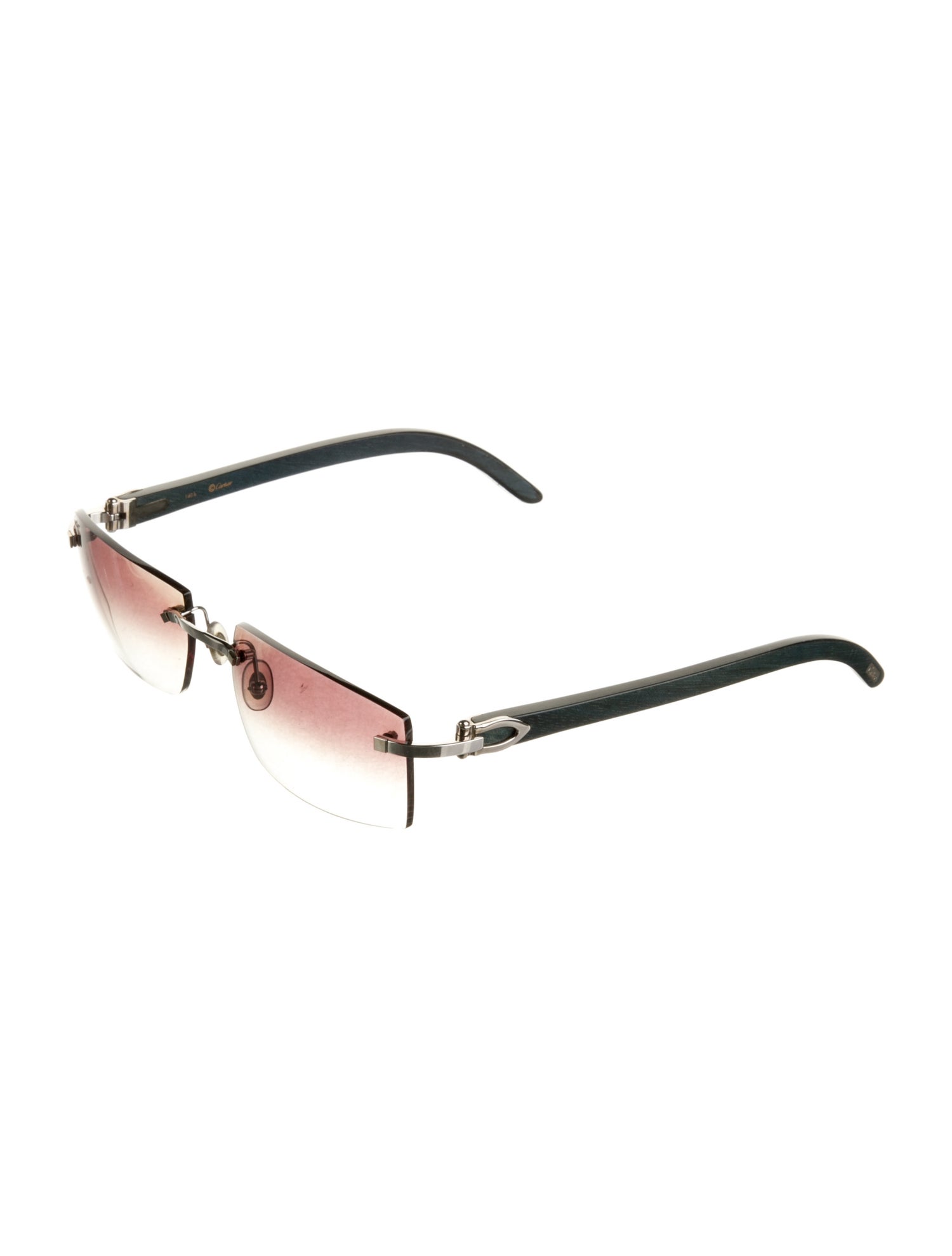 Cartier C Decor Wood Square Sunglasses