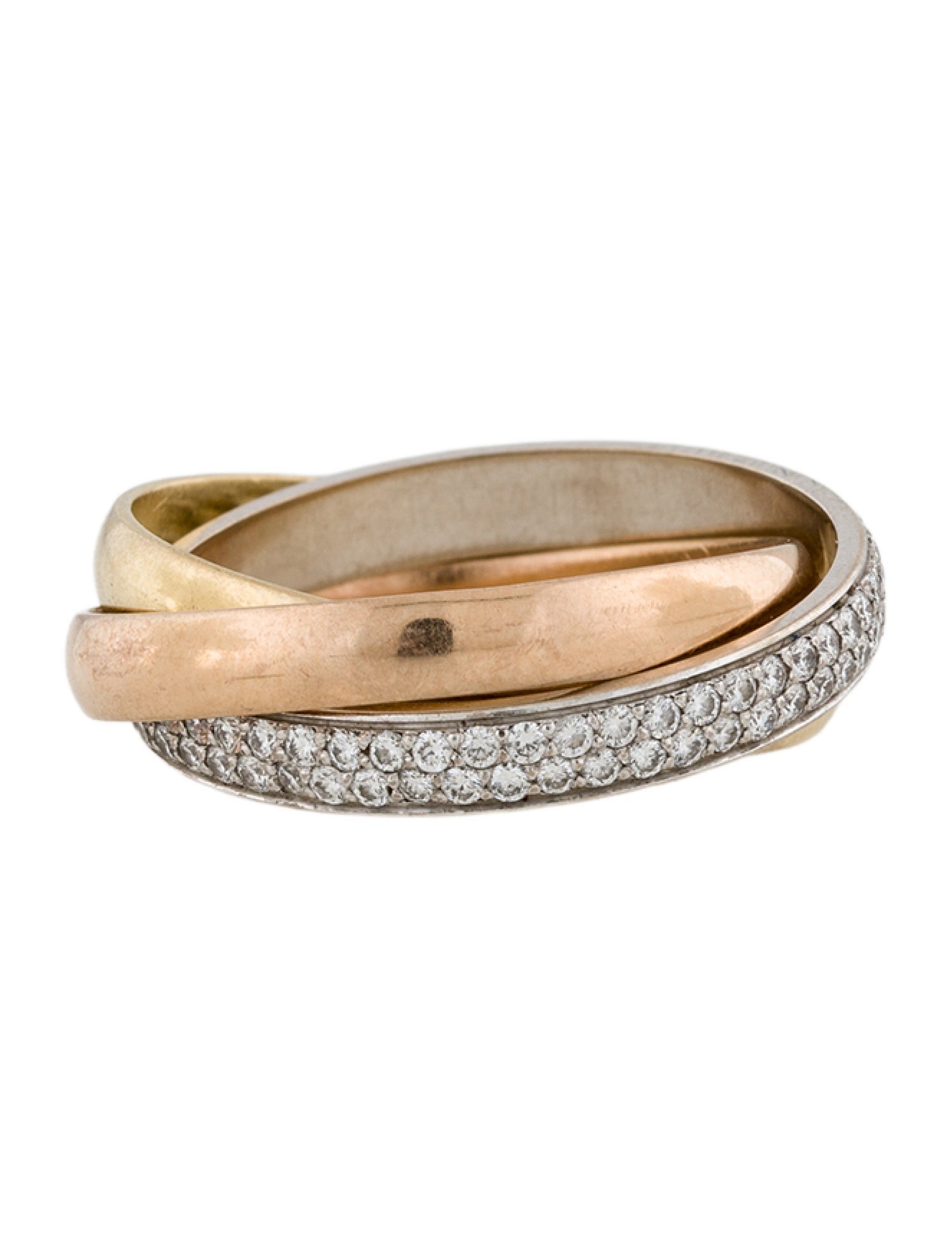 Cartier Trinity Ring, Small Model, Half-Paved