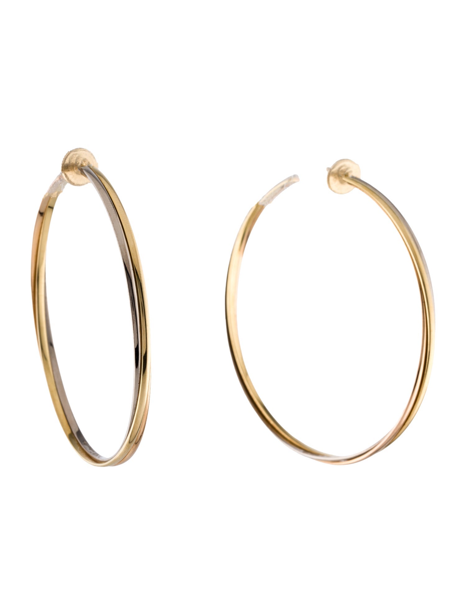 Cartier Vintage Large Trinity Hoop Earrings