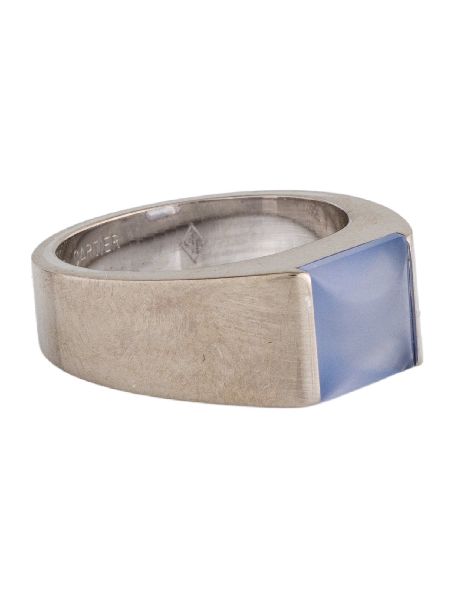 Cartier Vintage 18K Chalcedony Tank Ring