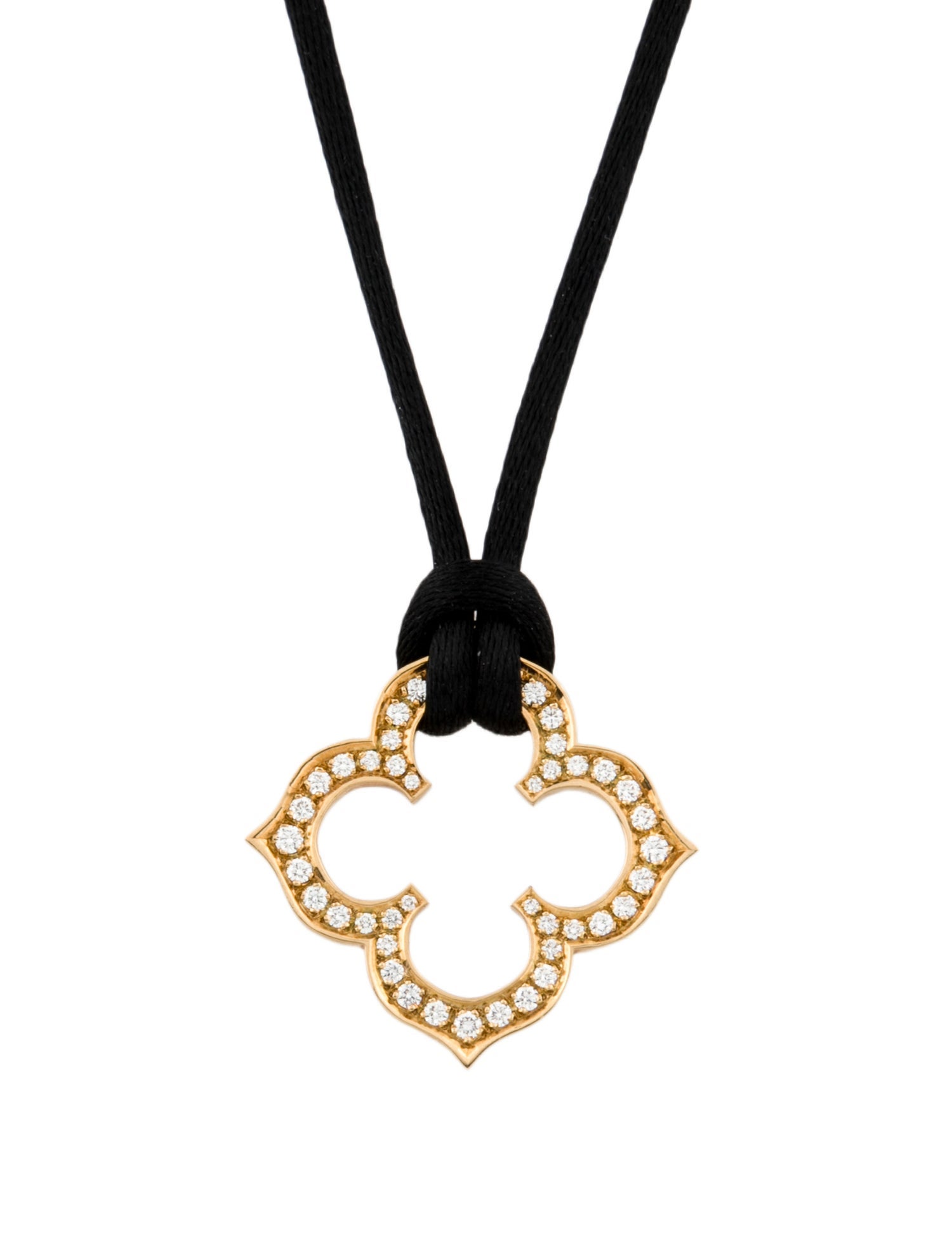 Cartier Diamond Hindu Quatrefoil Pendant Necklace