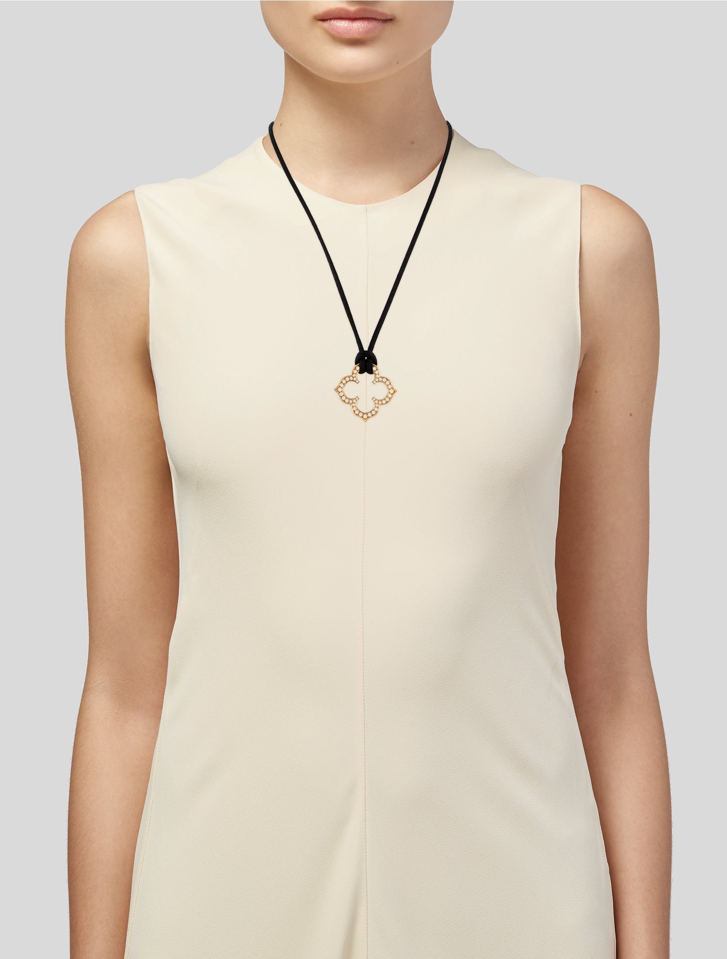 Cartier Diamond Hindu Quatrefoil Pendant Necklace