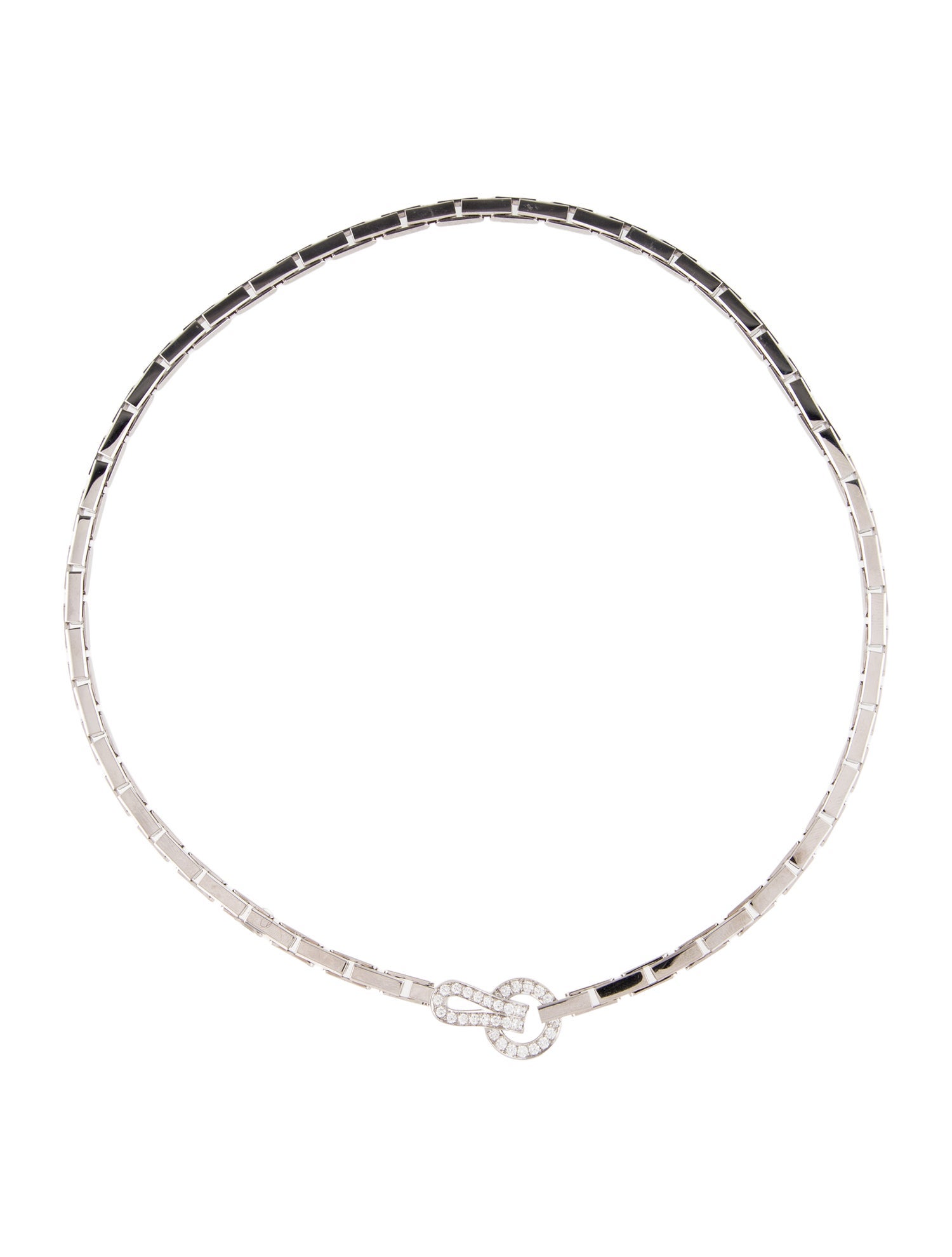 Cartier Cartier Agrafe 18K White Gold Diamond Necklace