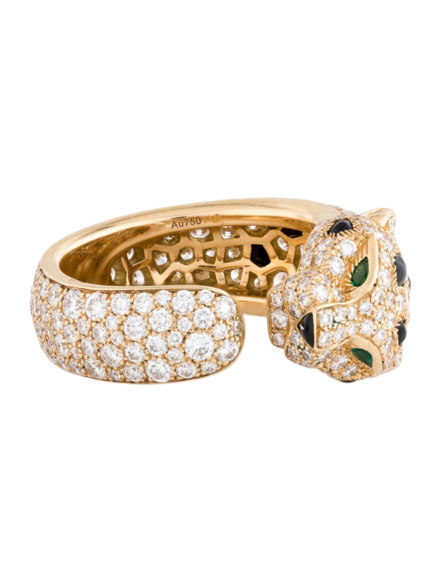 Cartier Panthere de Cartier Ring, Medium Model, Half Pavéd