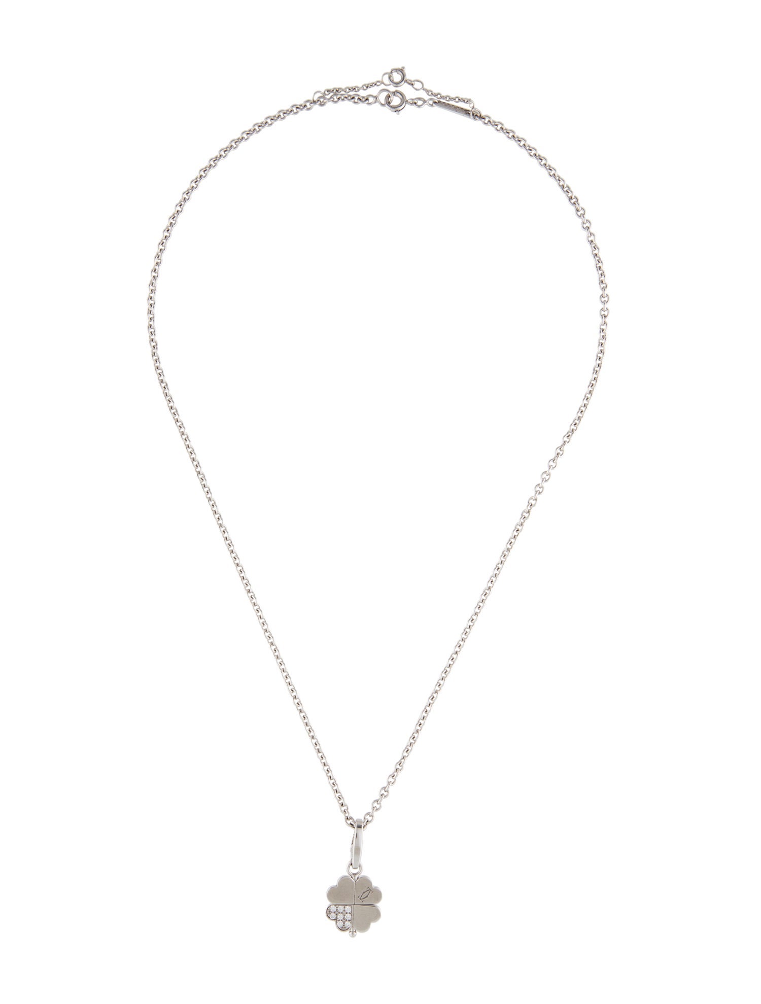 Cartier Diamond Four-Leaf Clover Pendant Necklace