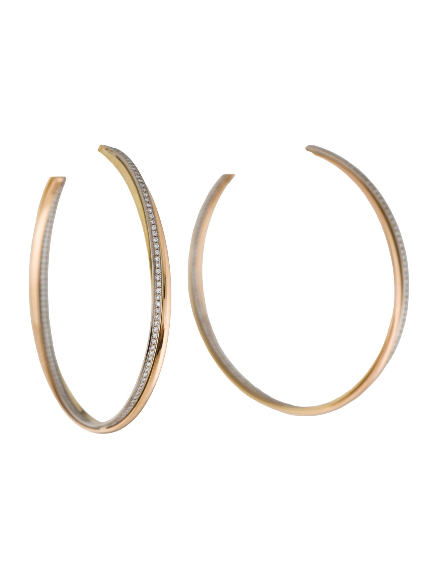 Cartier Trinity Hoop Earrings, Diamond