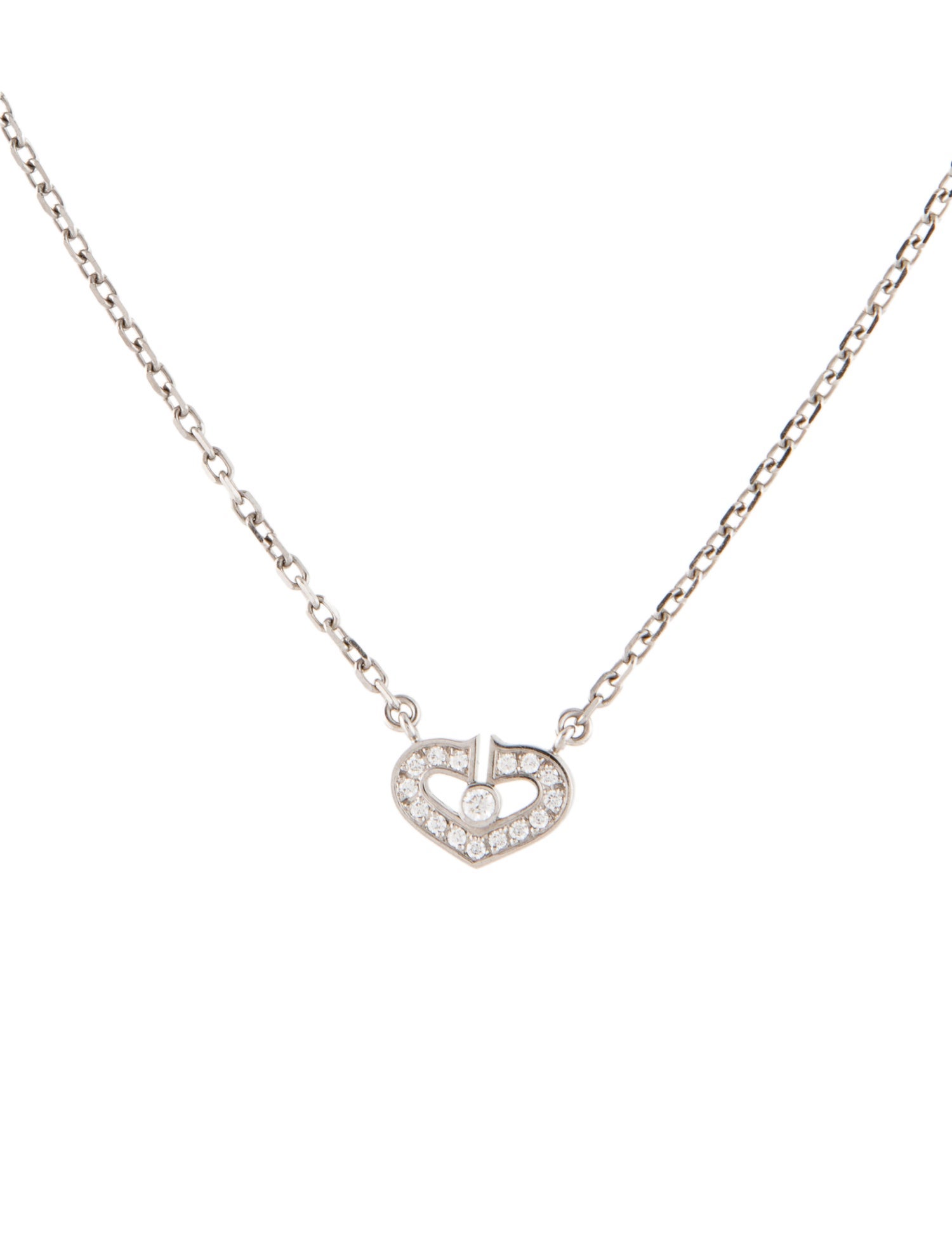 Cartier Diamond Hearts and Symbols Pendant Necklace