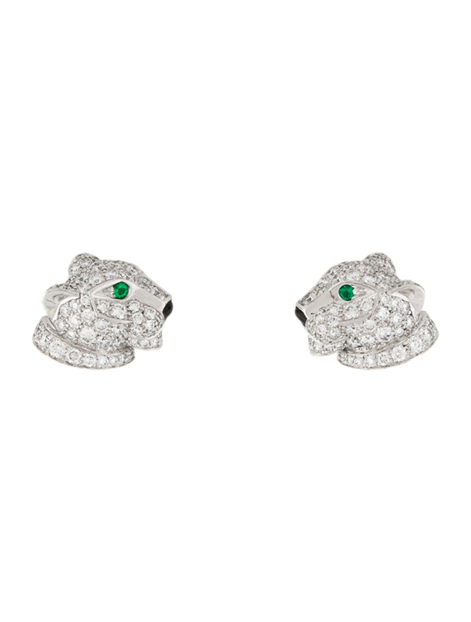 Cartier Paved Panthere de Cartier Stud Earrings