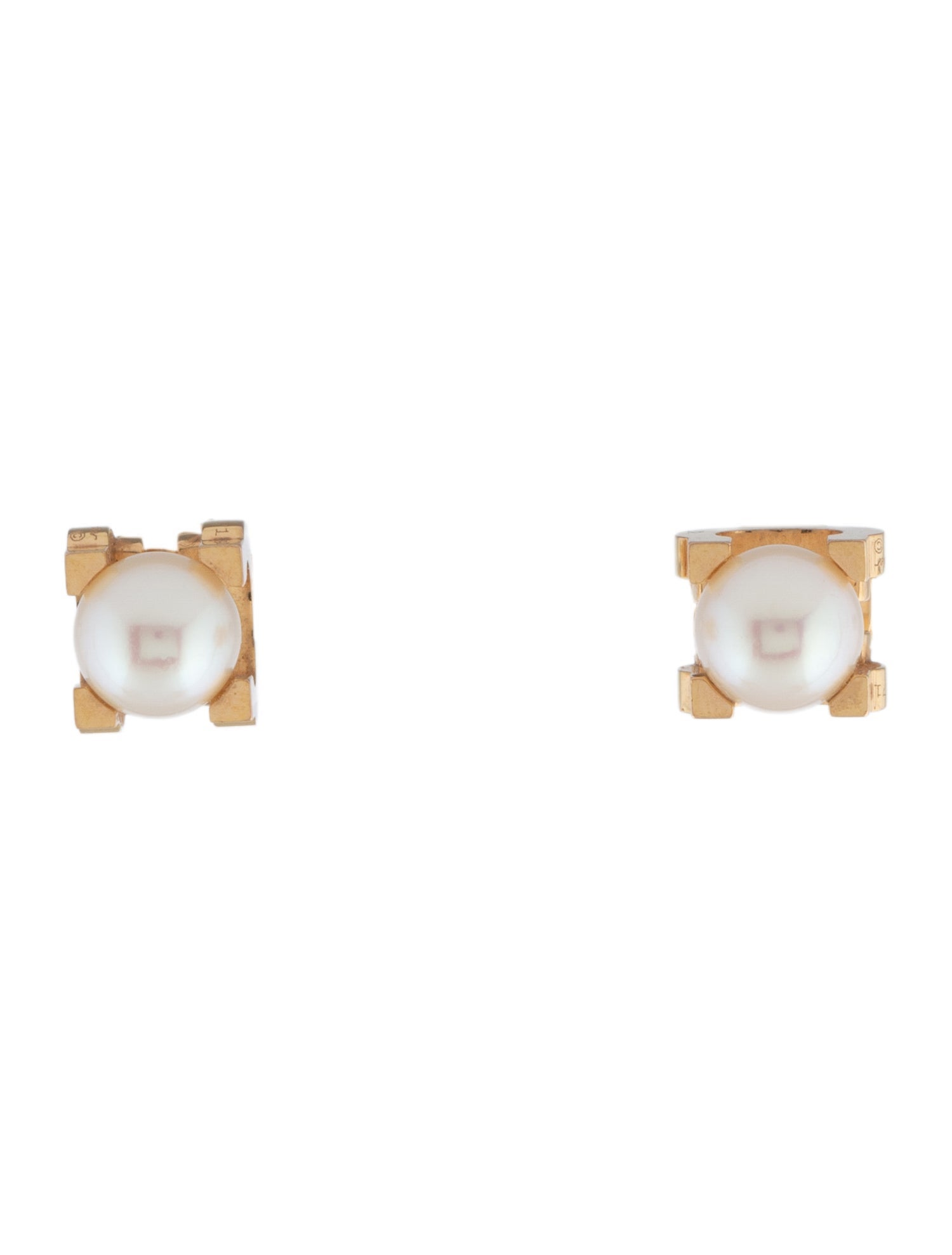 Cartier Pearl C de Cartier Stud Earrings