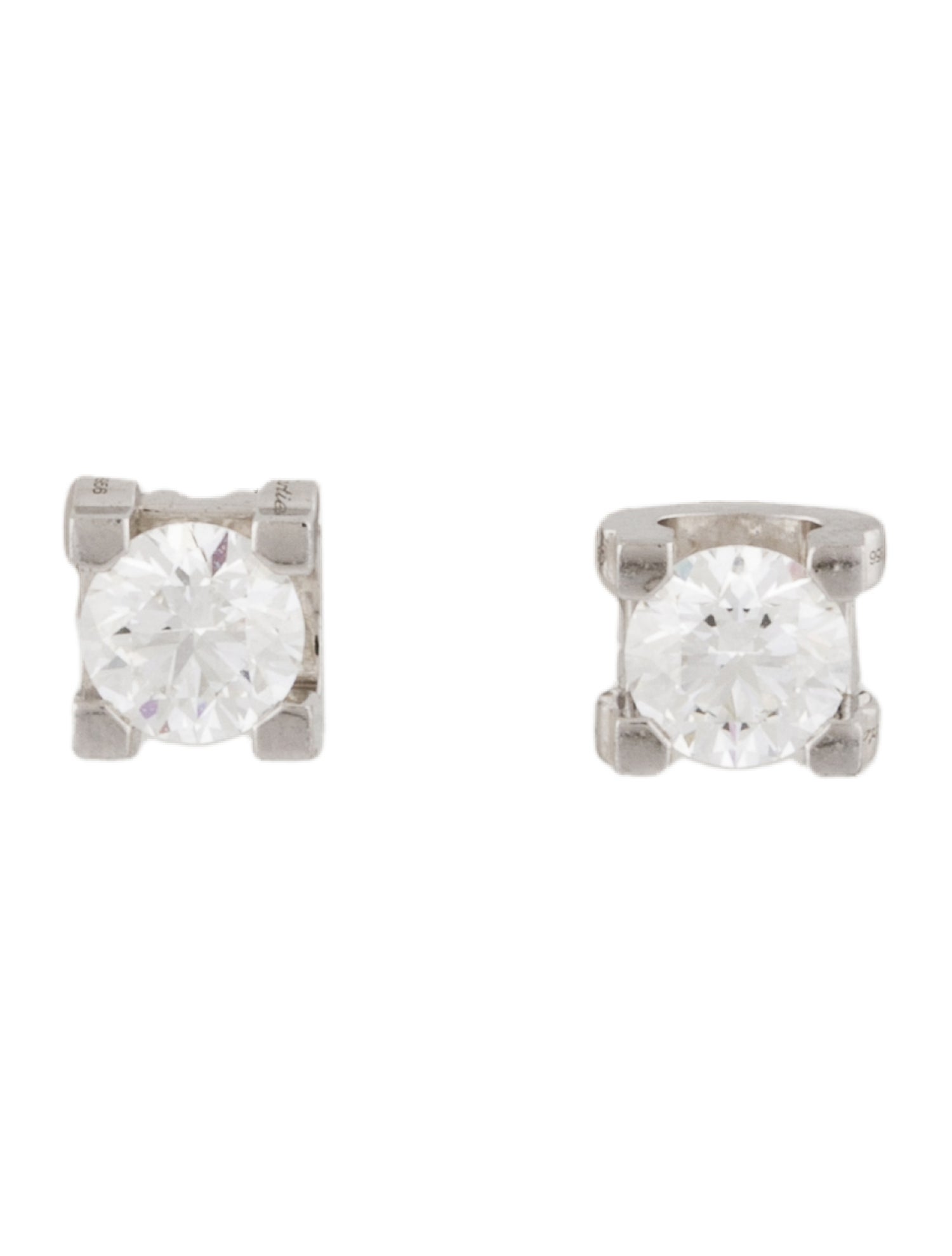 Cartier C de Cartier Stud Earrings, 2 Brilliant-Cut Diamonds