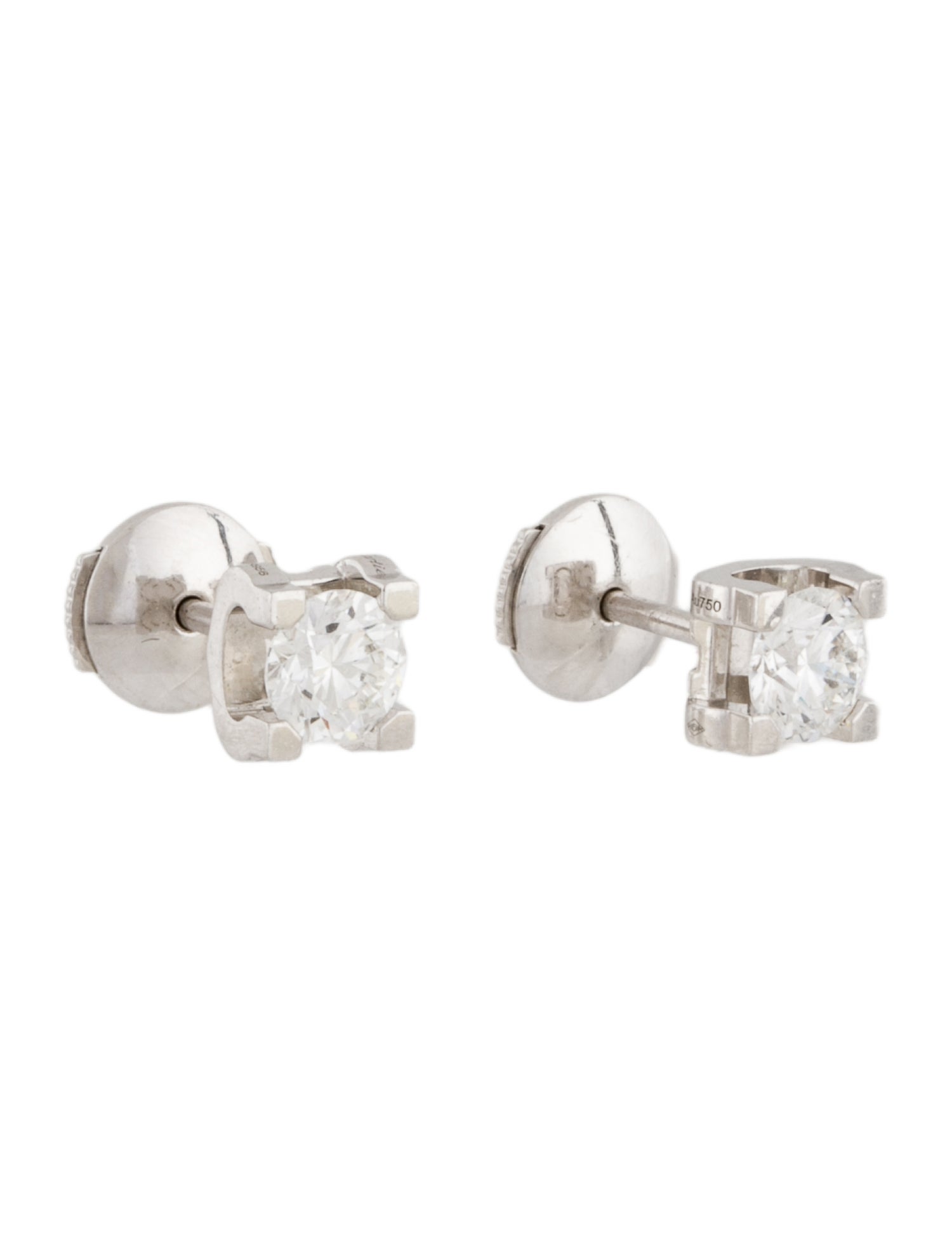 Cartier C de Cartier Stud Earrings, 2 Brilliant-Cut Diamonds
