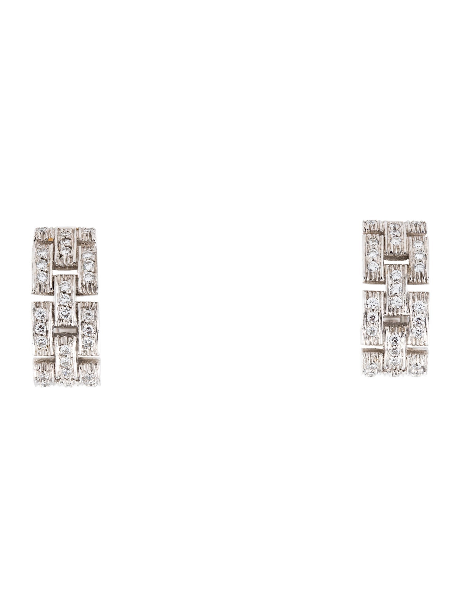 Cartier Maillon Panthère Earrings, Pavéd