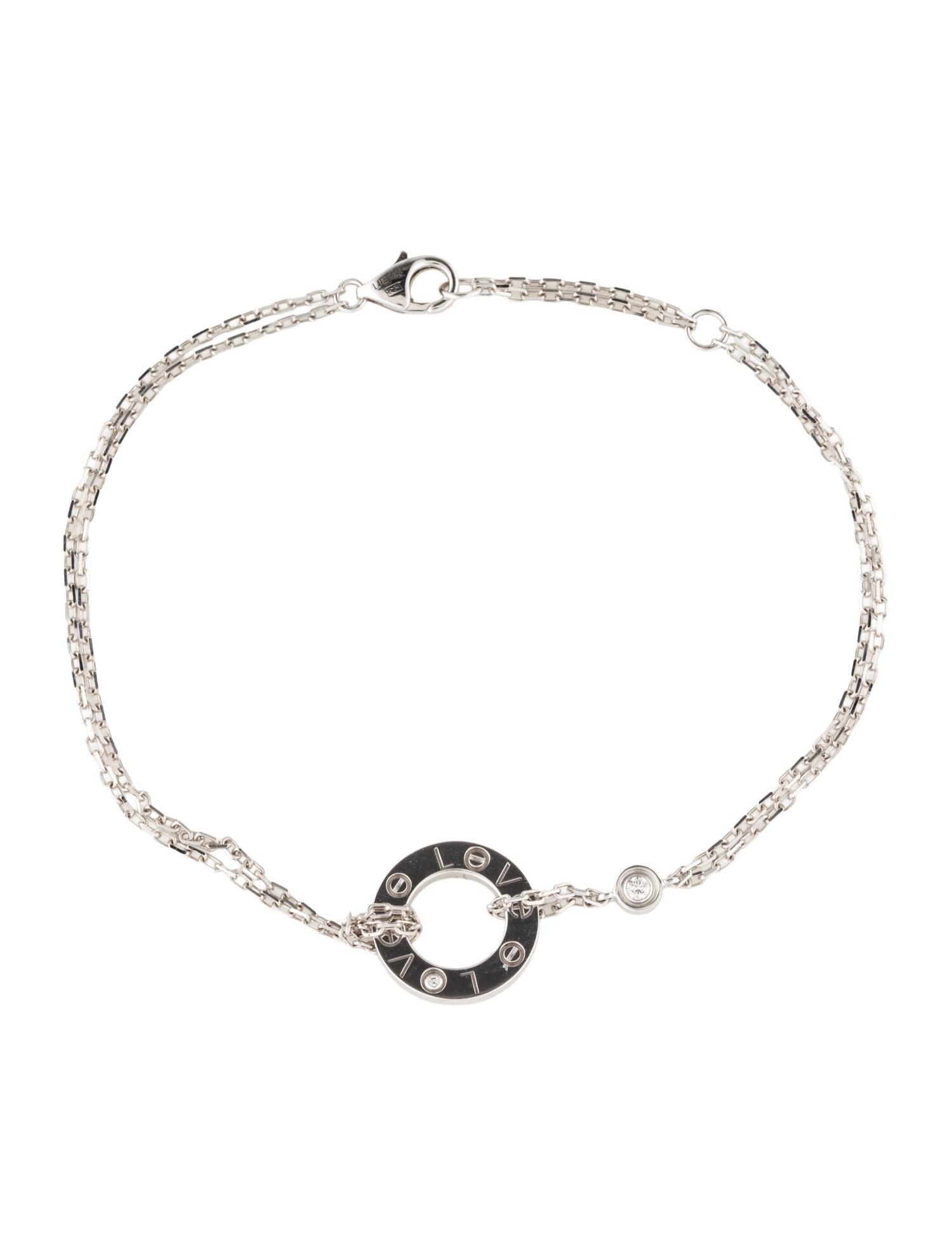 Cartier 2 Diamond LOVE Chain Bracelet