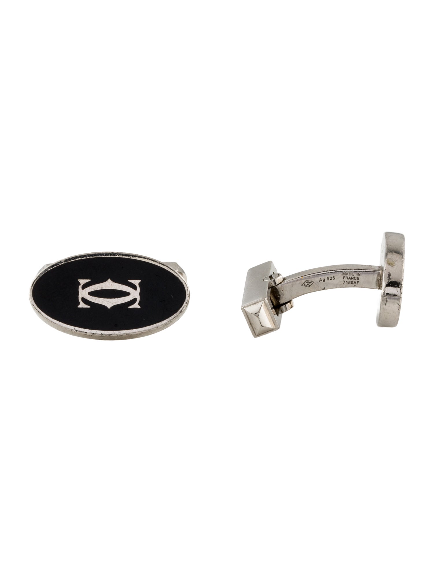 Cartier Double C Logo Decor Cufflinks