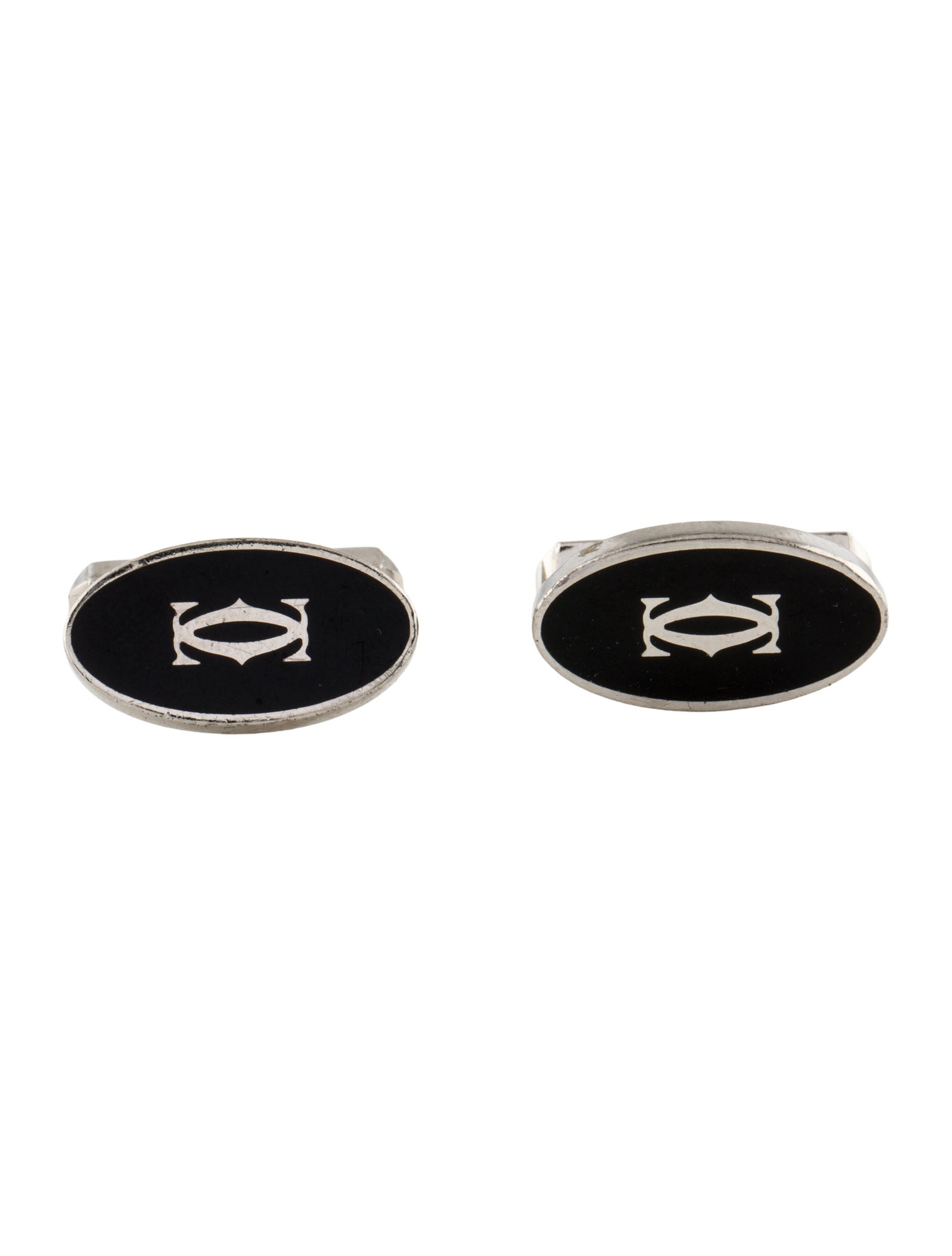 Cartier Double C Logo Decor Cufflinks