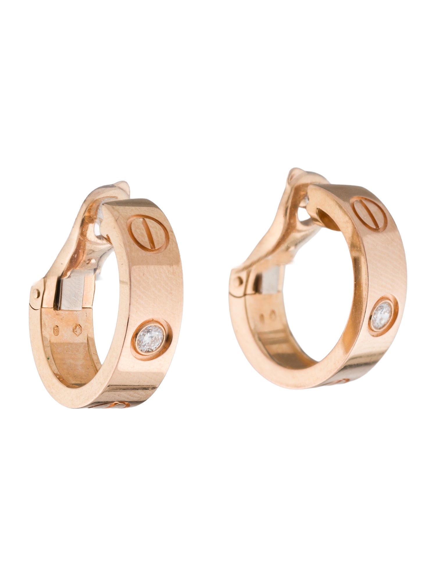 Cartier LOVE Hoop Earrings, Classic Model, 2 Diamonds