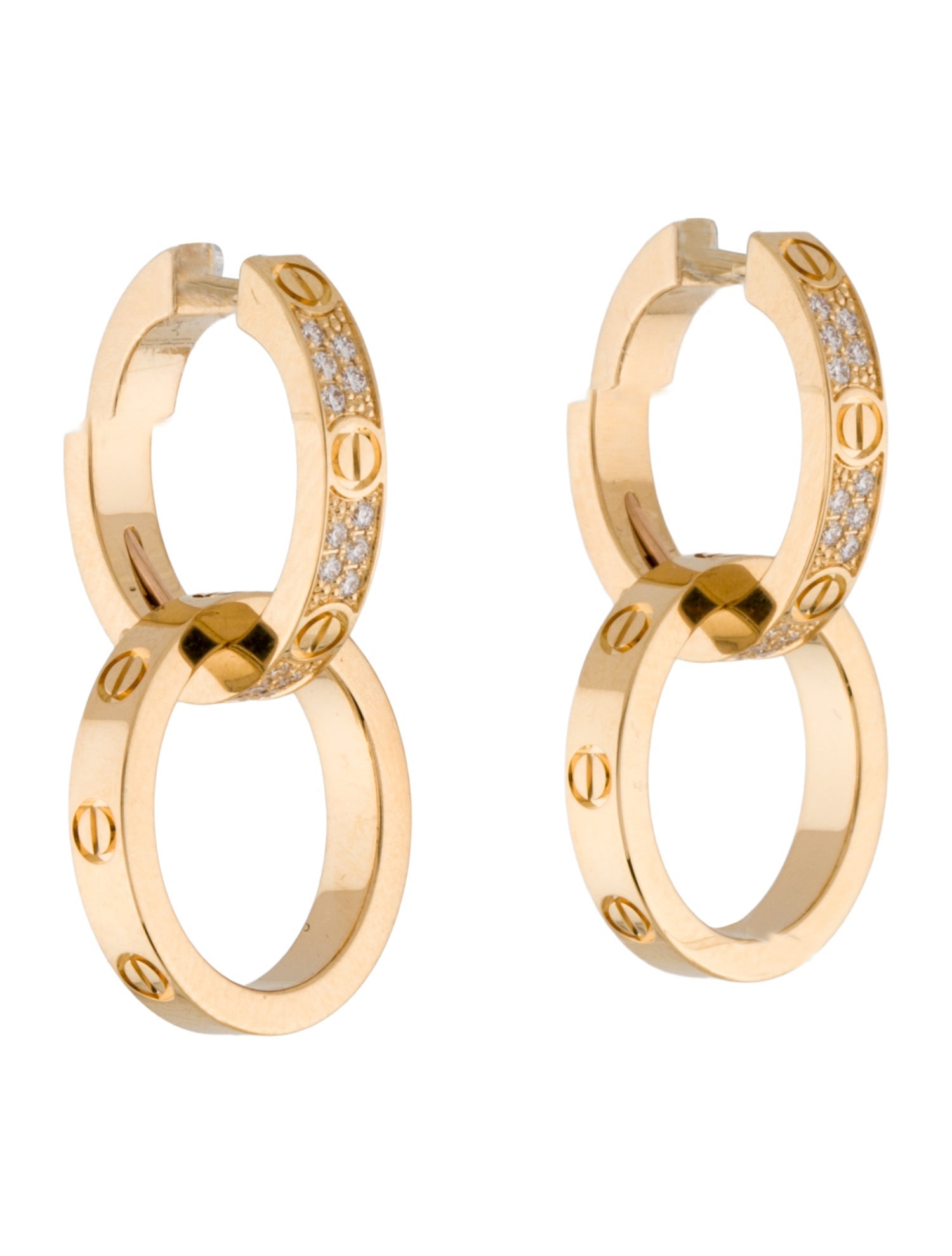 Cartier LOVE Earrings, Multiwear, Half-Paved