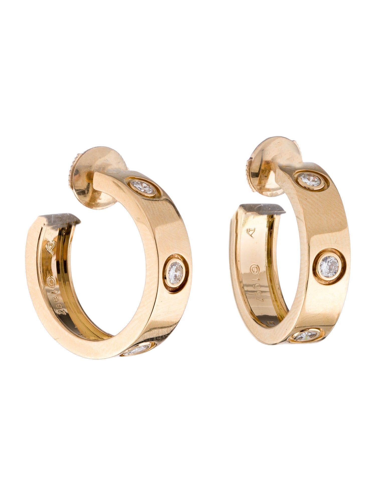 Cartier Vintage LOVE Hoop Earrings, 6 Diamonds