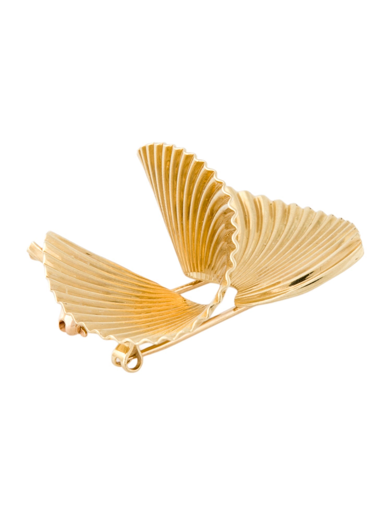 Cartier Vintage 14K Diamond Fluted Clip-On Earrings & Brooch Set