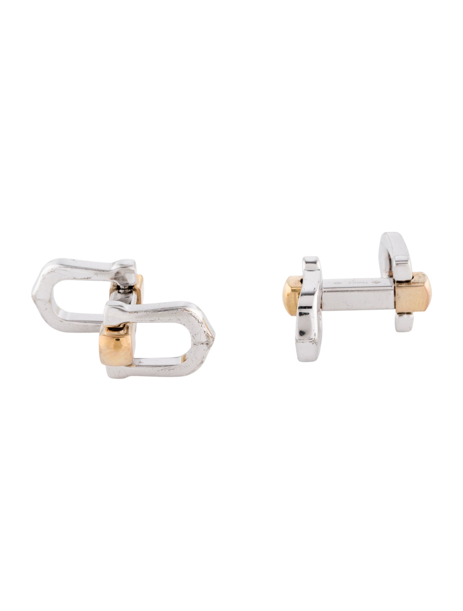 Cartier Elongated C Shape Decor Cufflinks