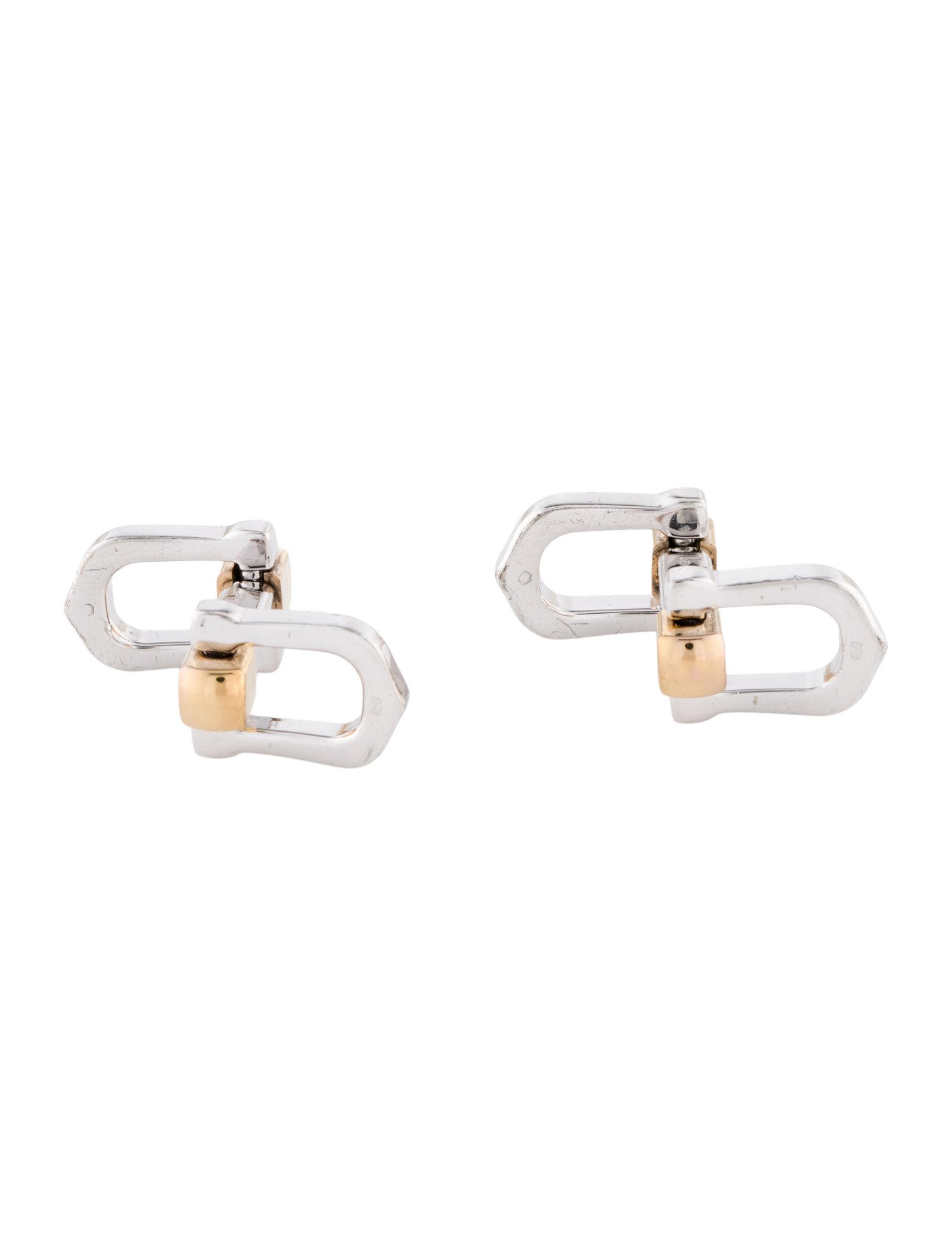 Cartier Elongated C Shape Decor Cufflinks