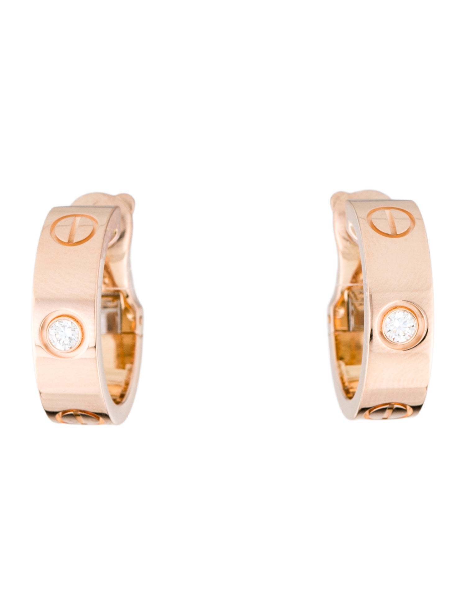 Cartier 2 Diamonds LOVE Hoop Earrings, Classic Model