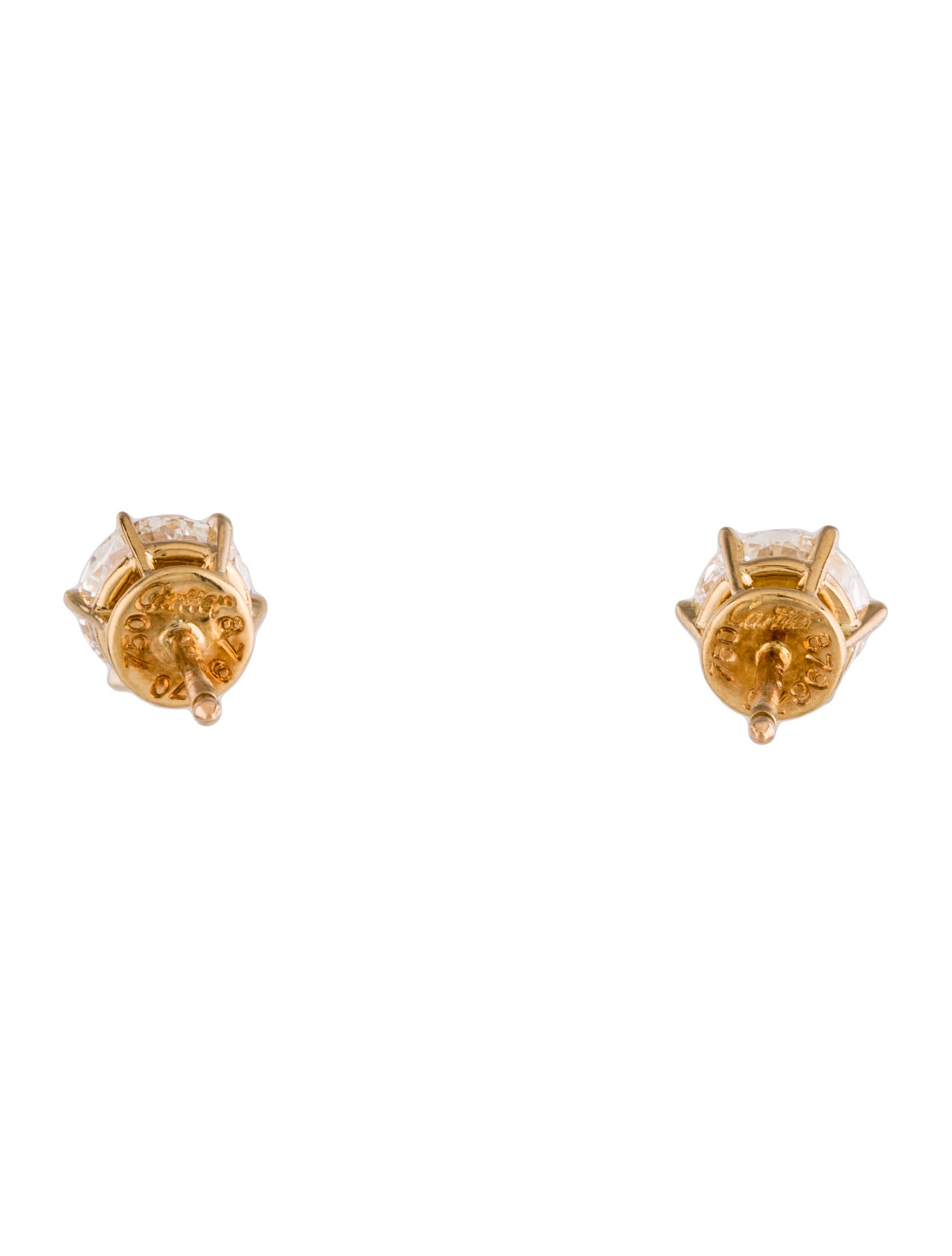 Cartier Diamond Studs 18K Yellow Gold Stud, Earrings CRT26034 The