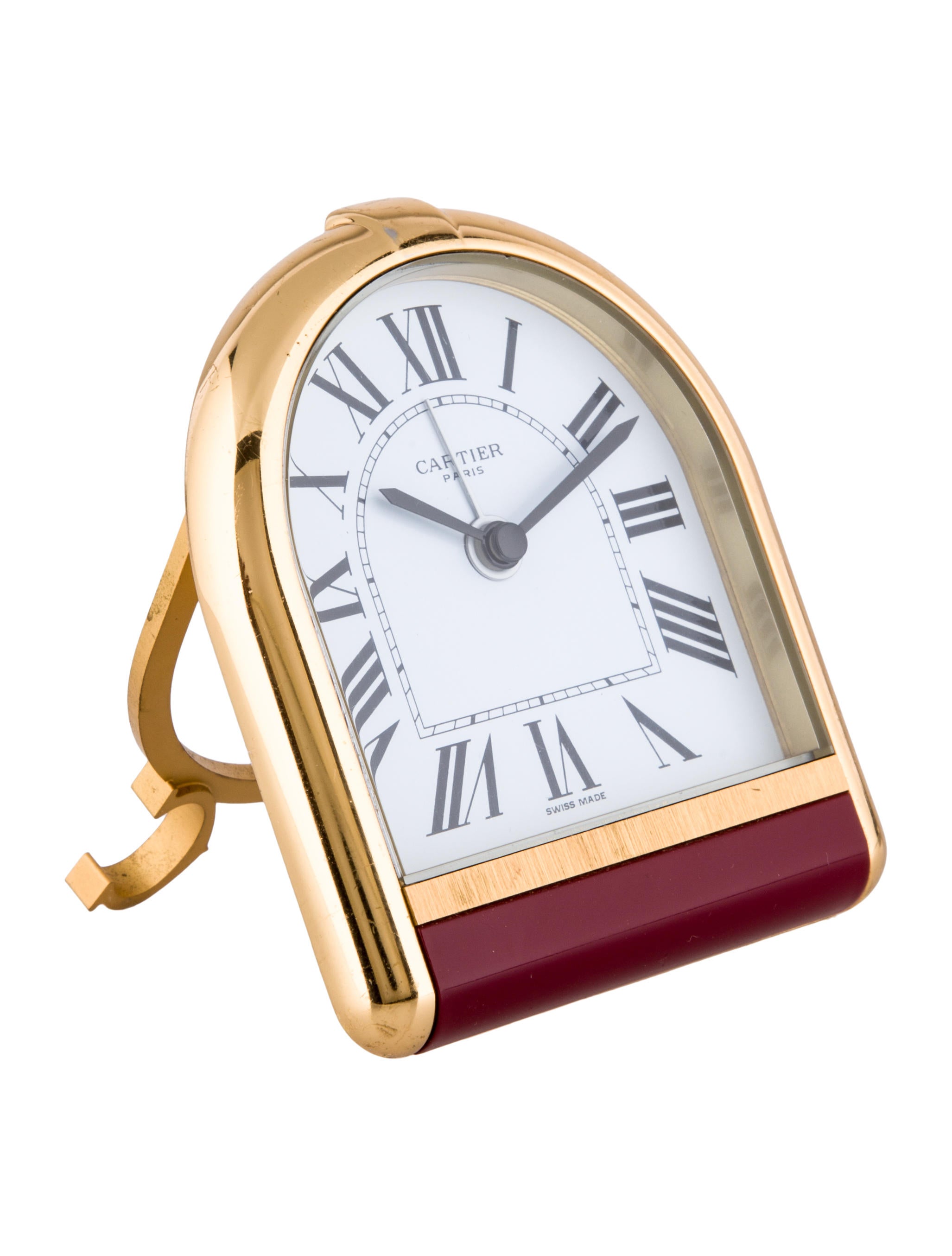 Cartier Desk Clock Gold Decorative Accents, Decor & Accessories
