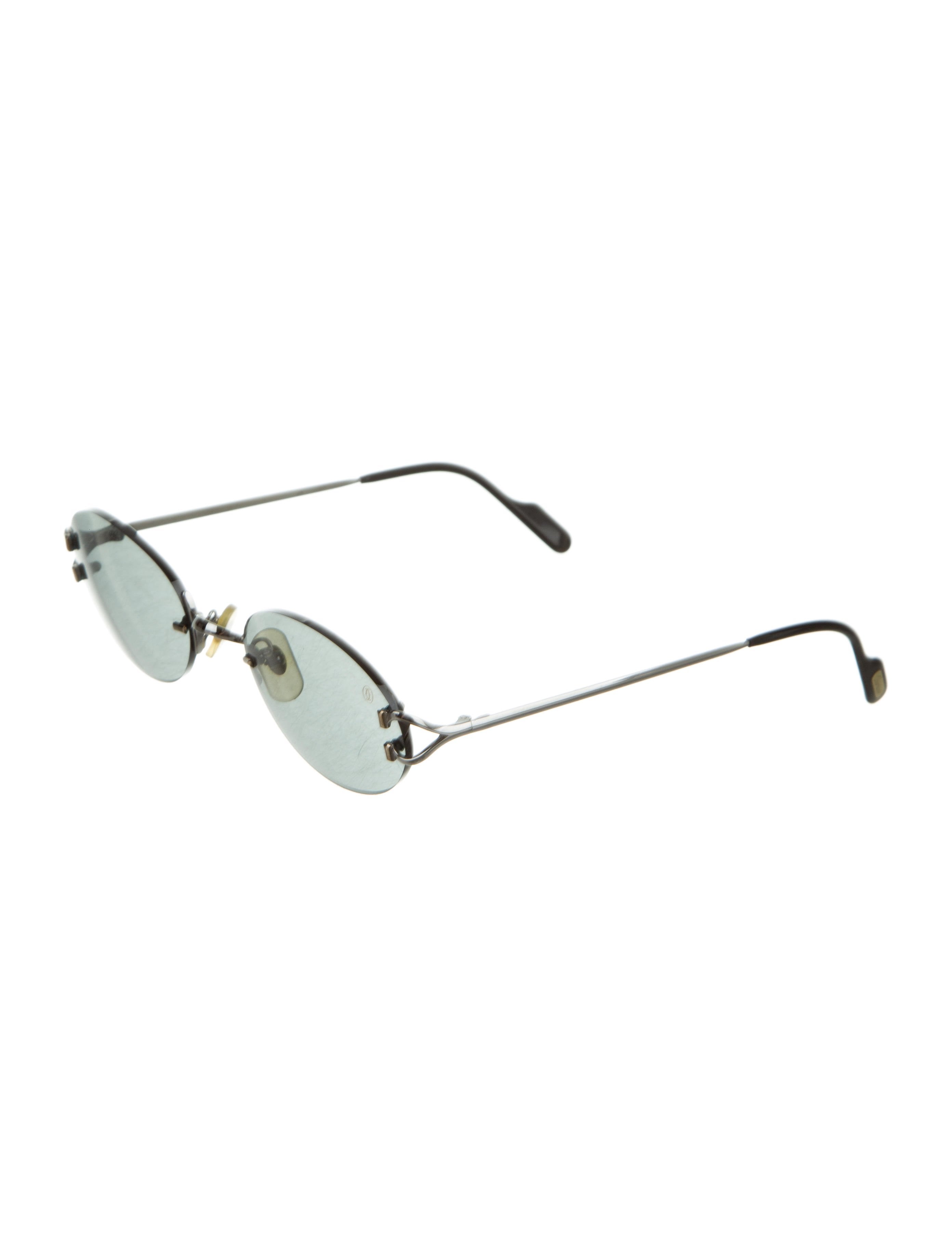 Cartier Vintage Rimless Scala Sunglasses Silver Sunglasses