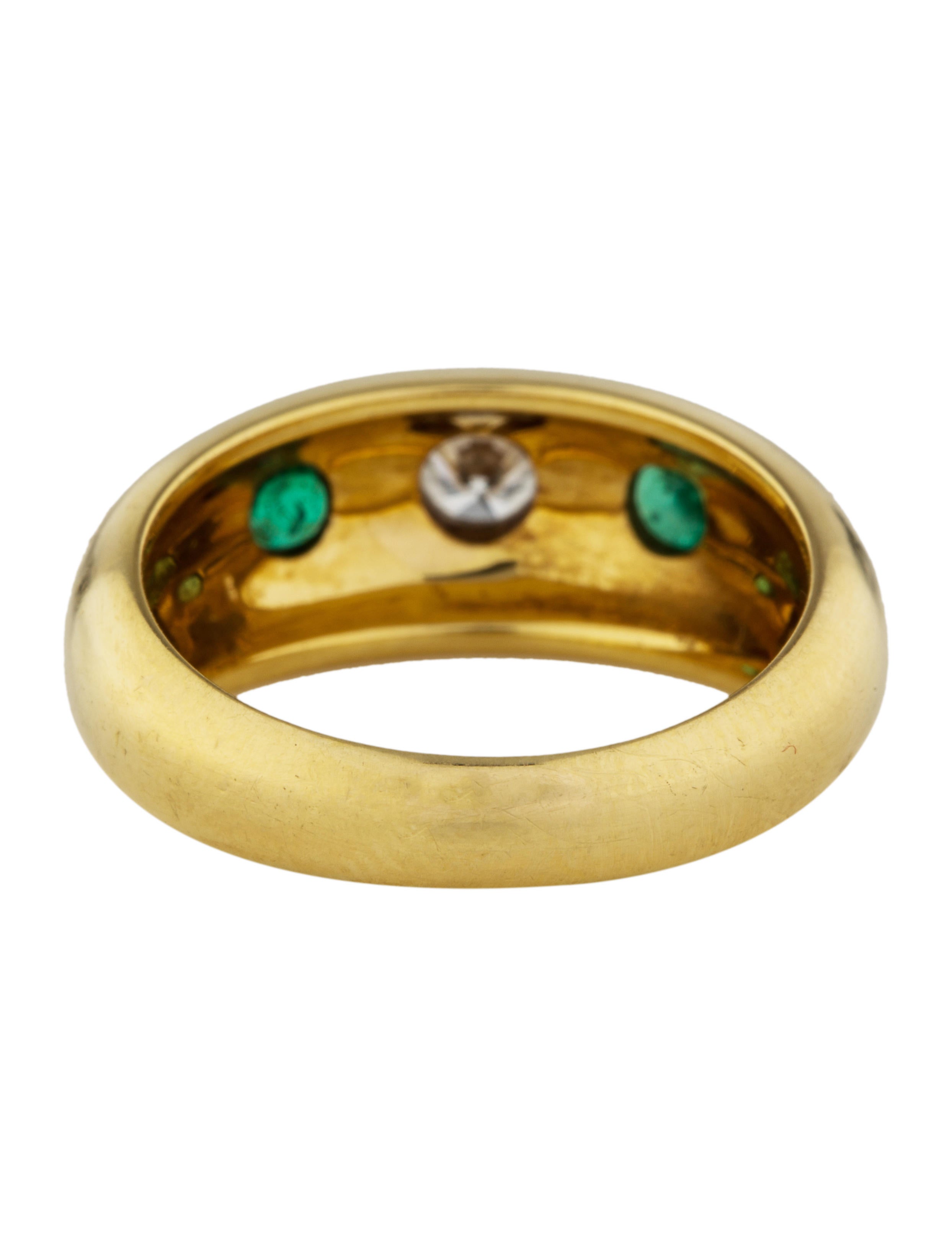 Cartier Diamond Emerald Gypsy Ring Band, Rings CRT36100
